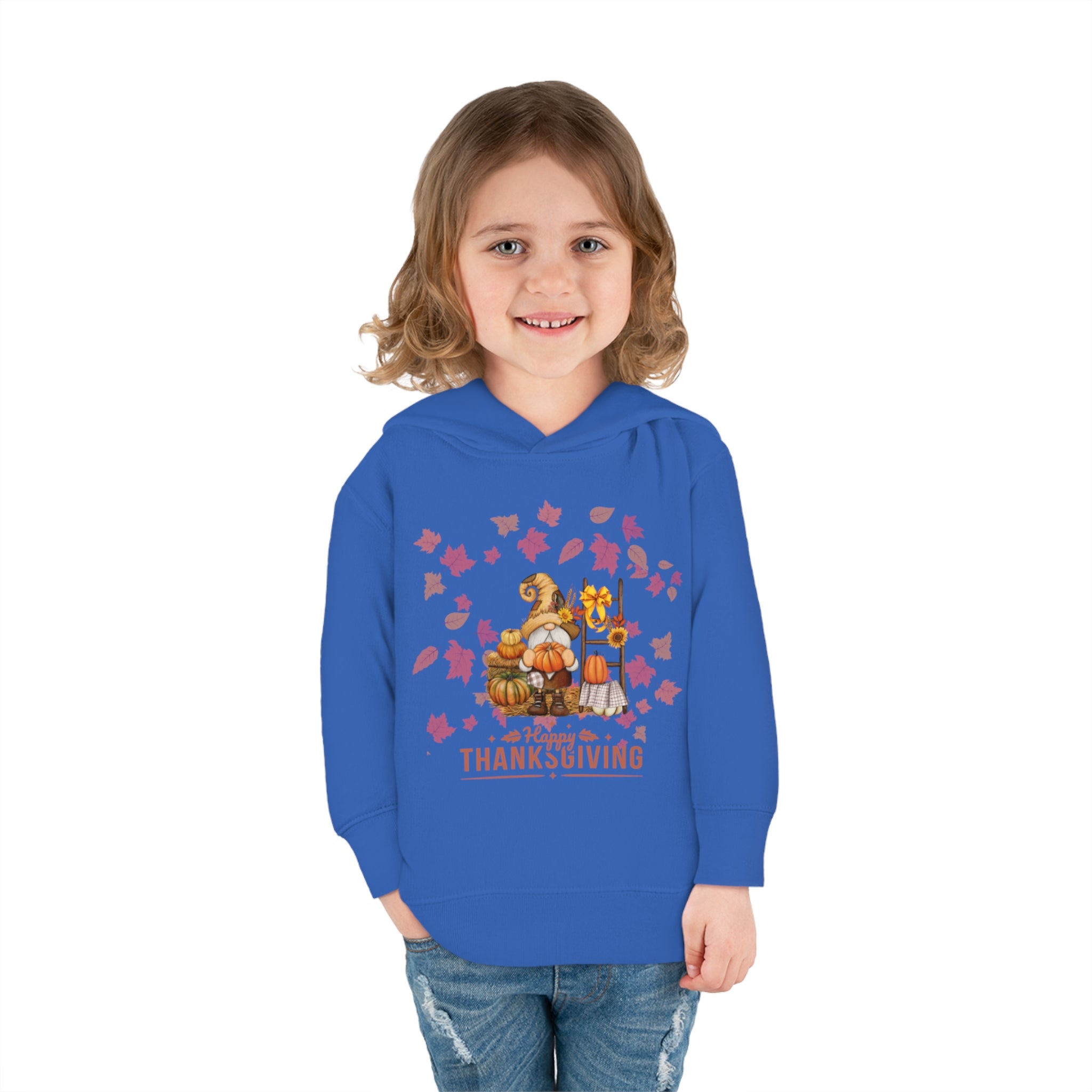 Gnome Happy Thanksgiving Toddler Pullover Fleece Hoodie