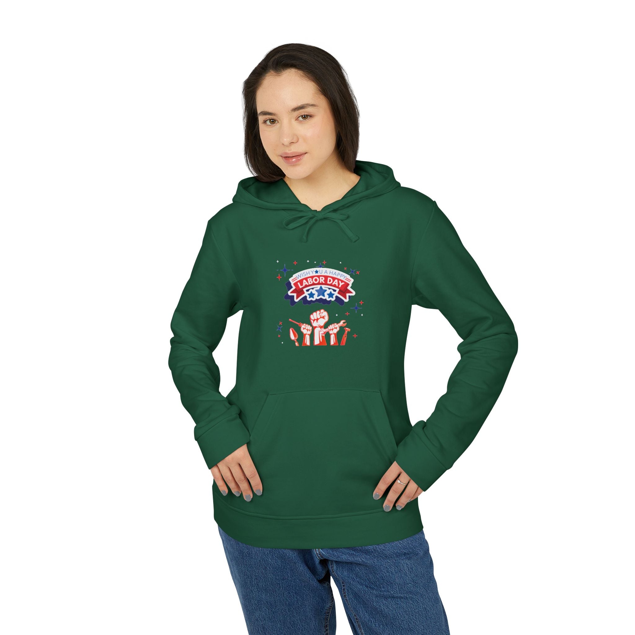 Wish U A Happy Labor Day adidas Unisex Fleece Hoodie