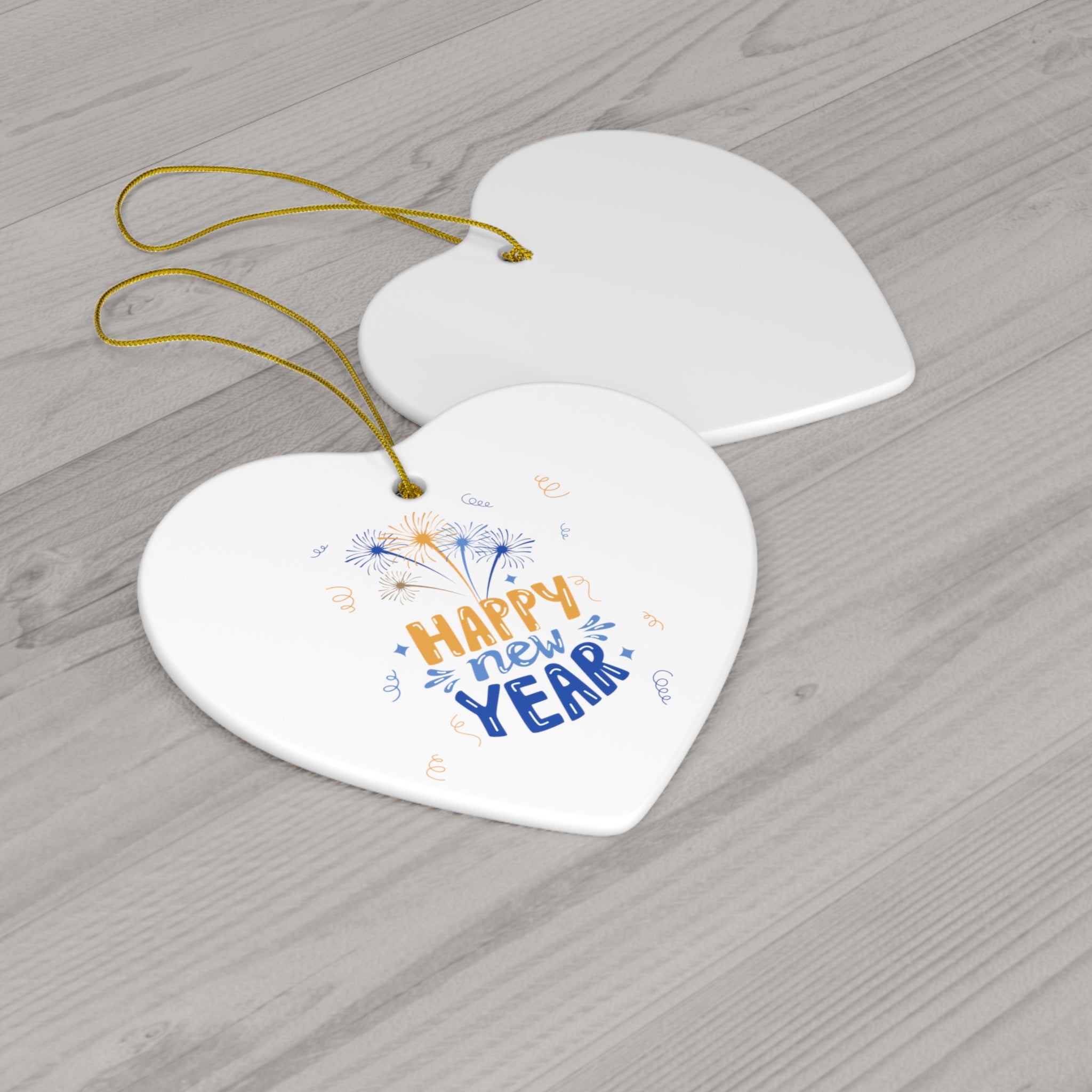 Cheer To The New Year Ceramic Ornament, 4 Shapes