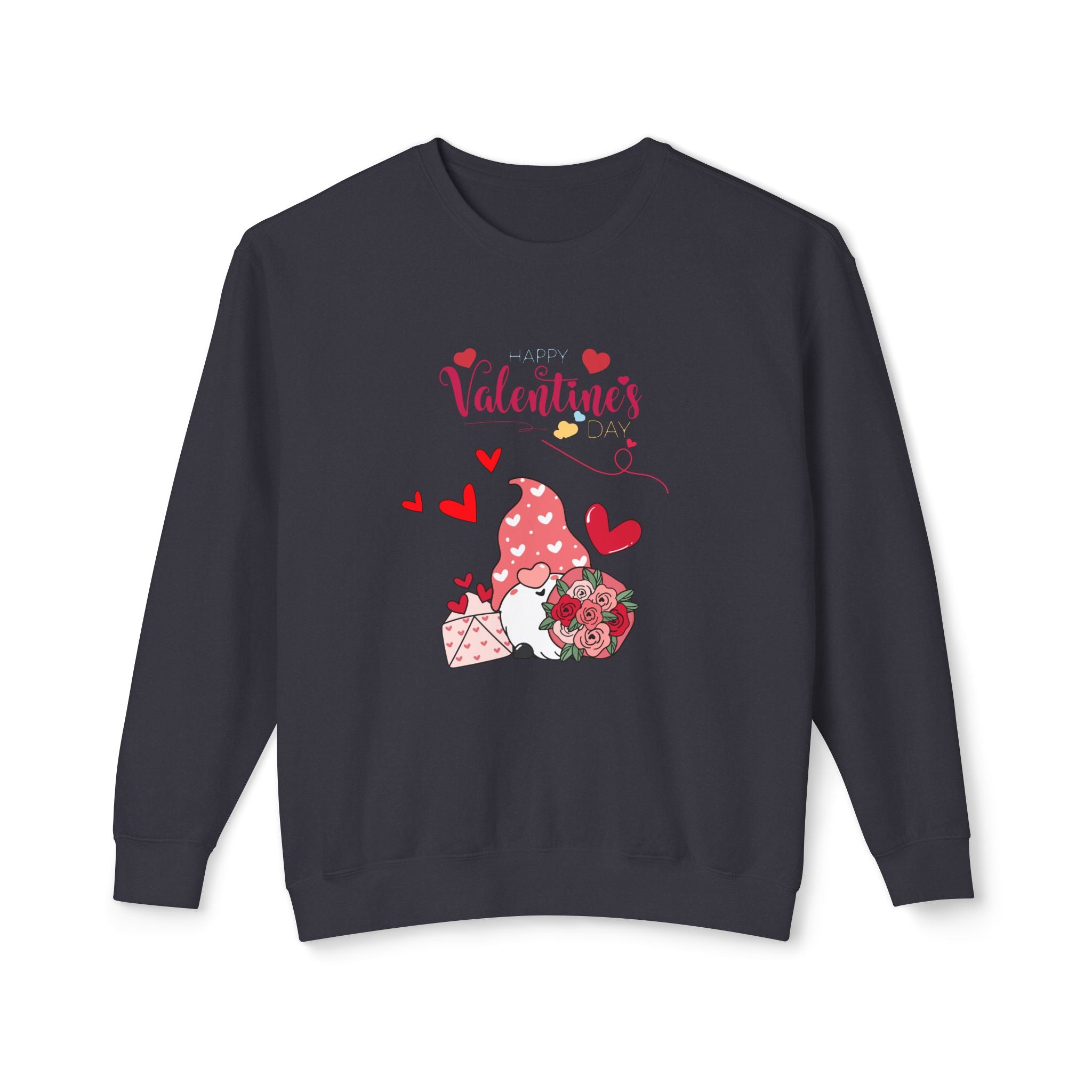 Gnome Valentine's Day Unisex Lightweight Crewneck Sweatshirt