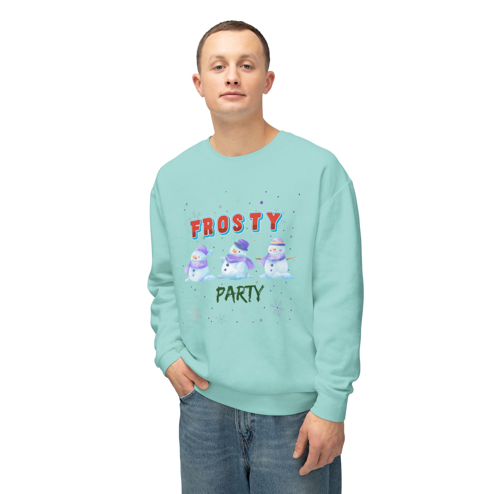 Frosty Party Unisex Lightweight Crewneck Sweatshirt