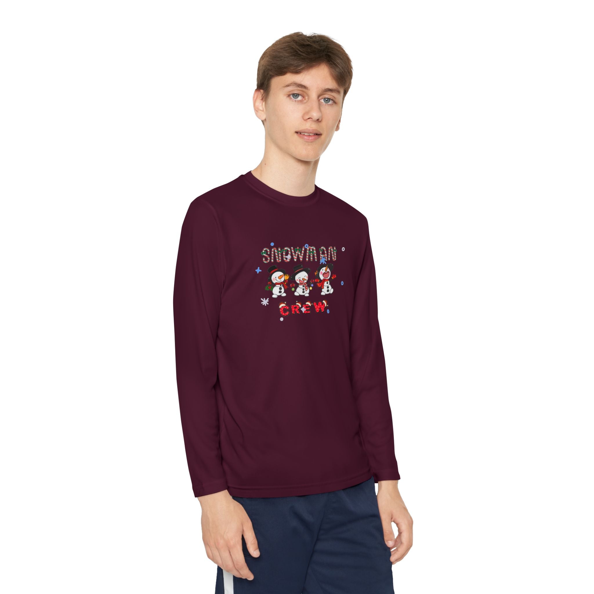 Snowman Crew Youth Long Sleeve Competitor Tee