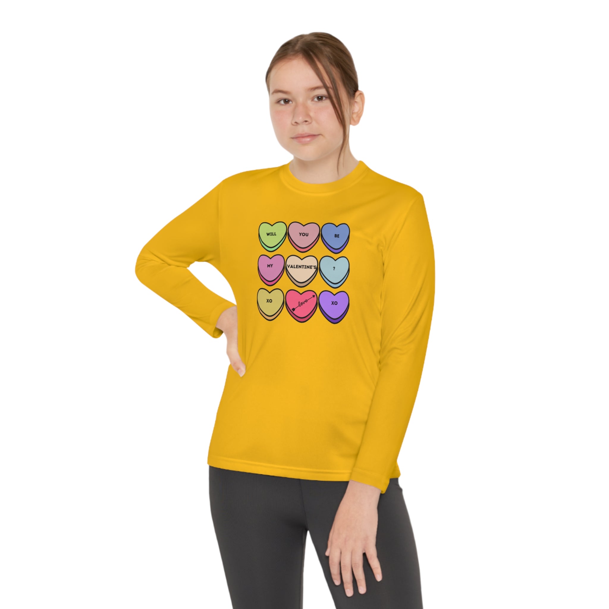 Will You Be My Valentine? Youth Long Sleeve Competitor Tee