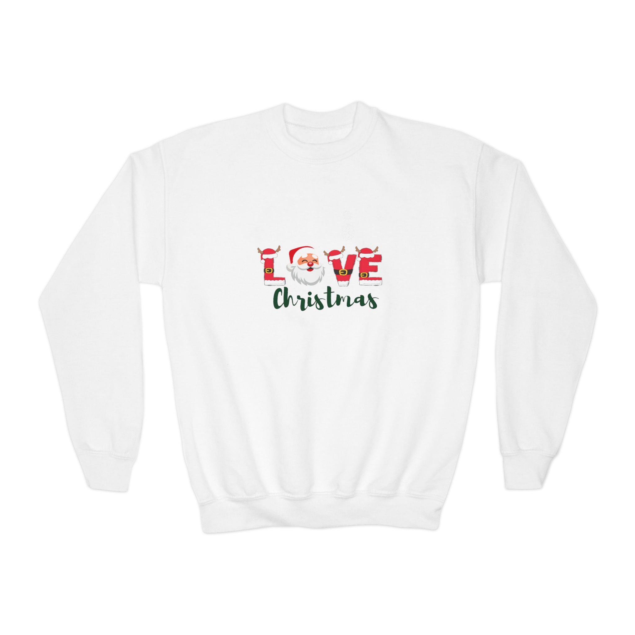 Santa Claus Loves Christmas Youth Crewneck Sweatshirt