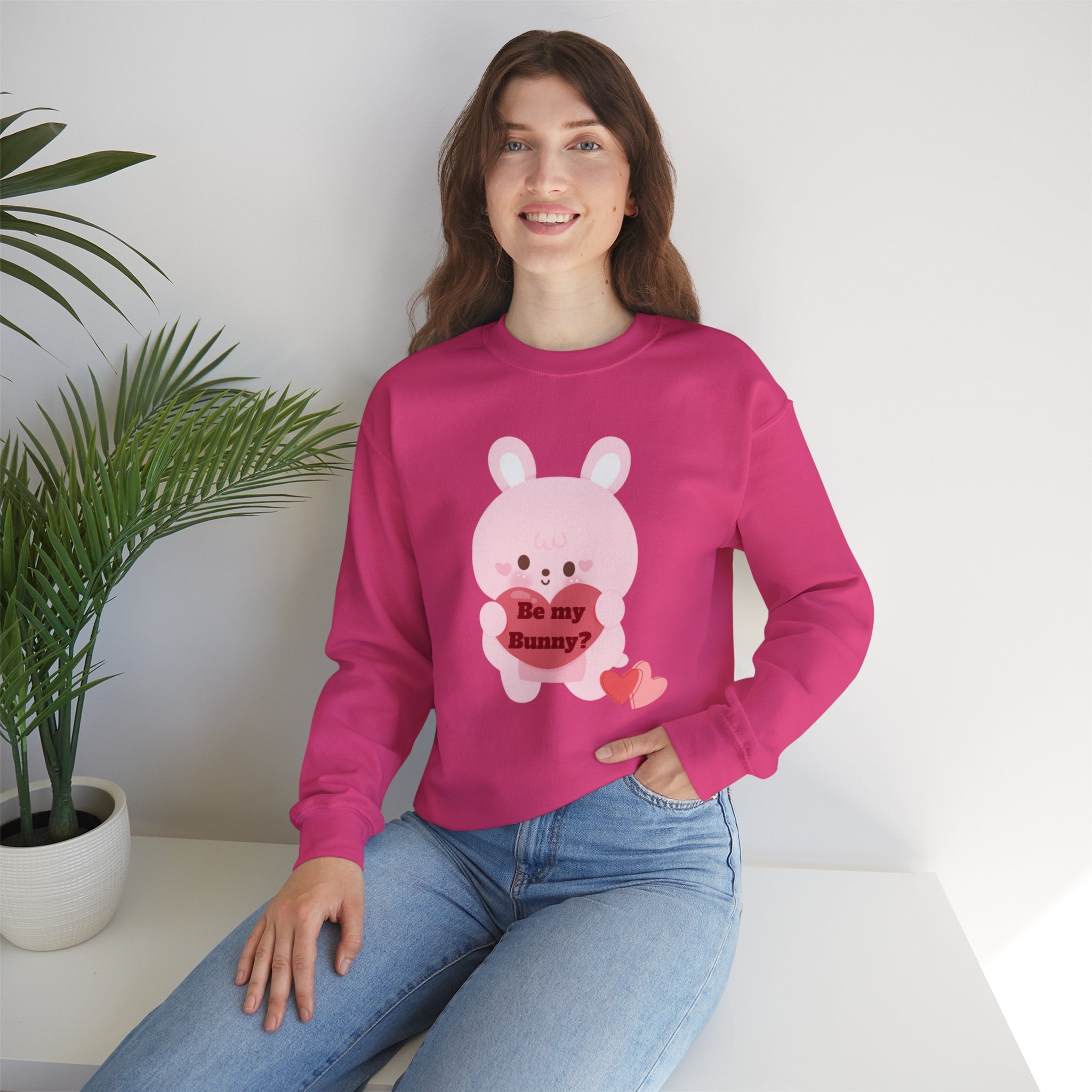 V-Day Bunny Unisex Heavy Blend™ Crewneck Sweatshirt