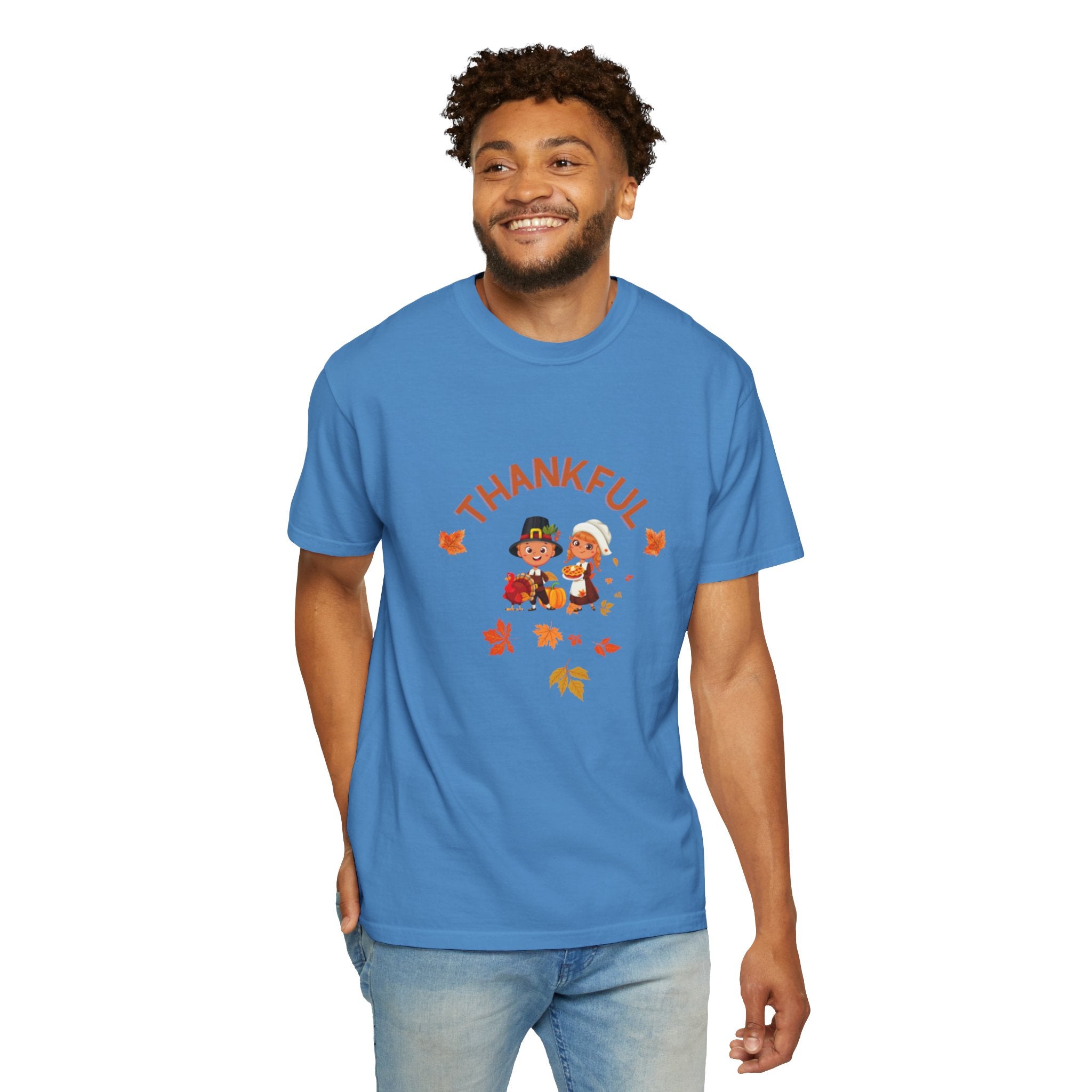 Pilgrims Turkey Day Unisex Garment-Dyed T-shirt