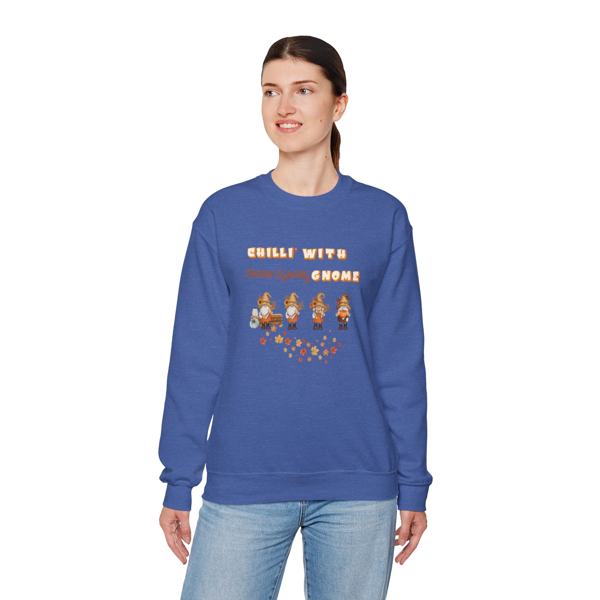 Chilli" With Thanksgiving Gnome Unisex Heavy Blend™ Crewneck Sweatshirt