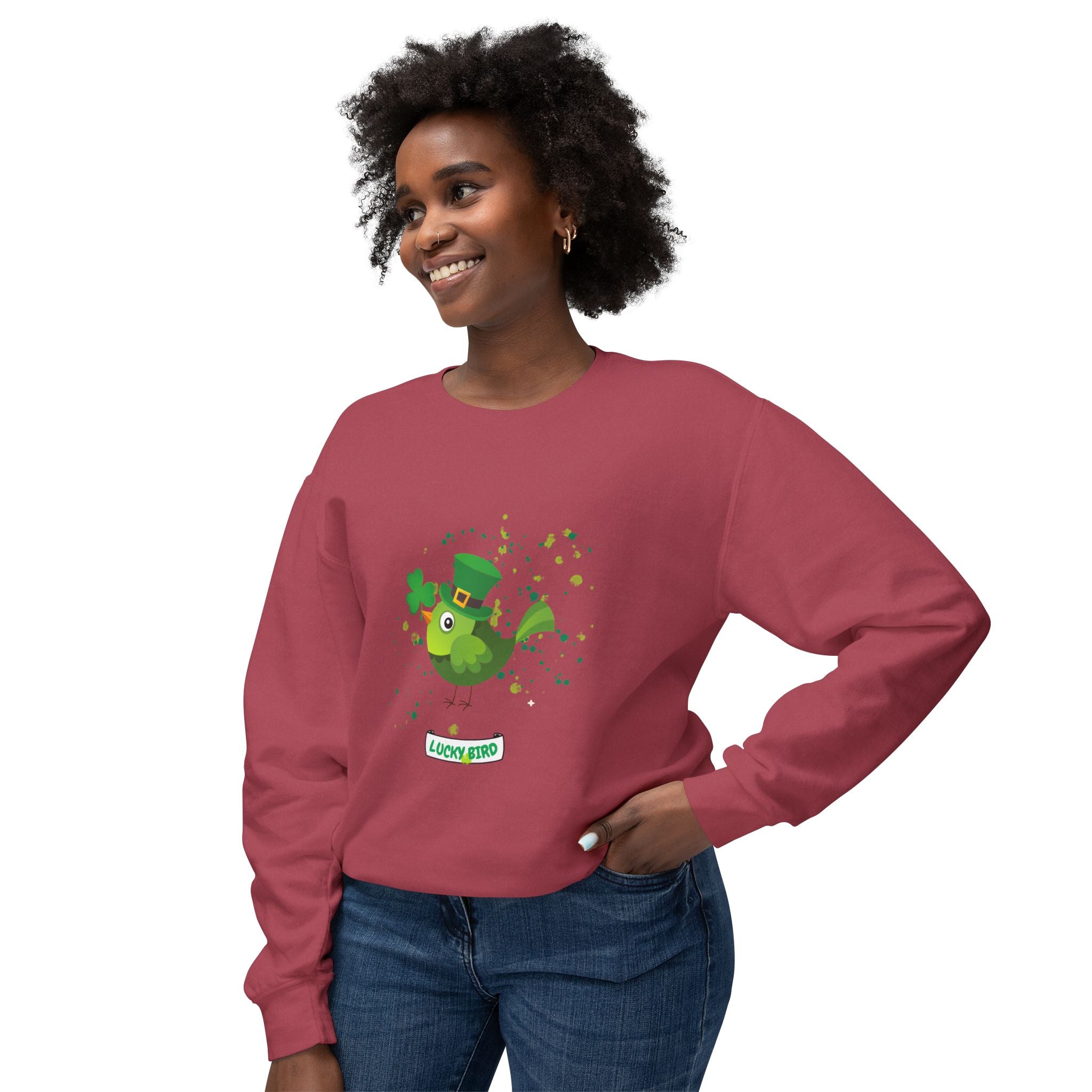 Lucky Bird St. Patrick's Day Sweatshirt - Unisex Lightweight Crewneck