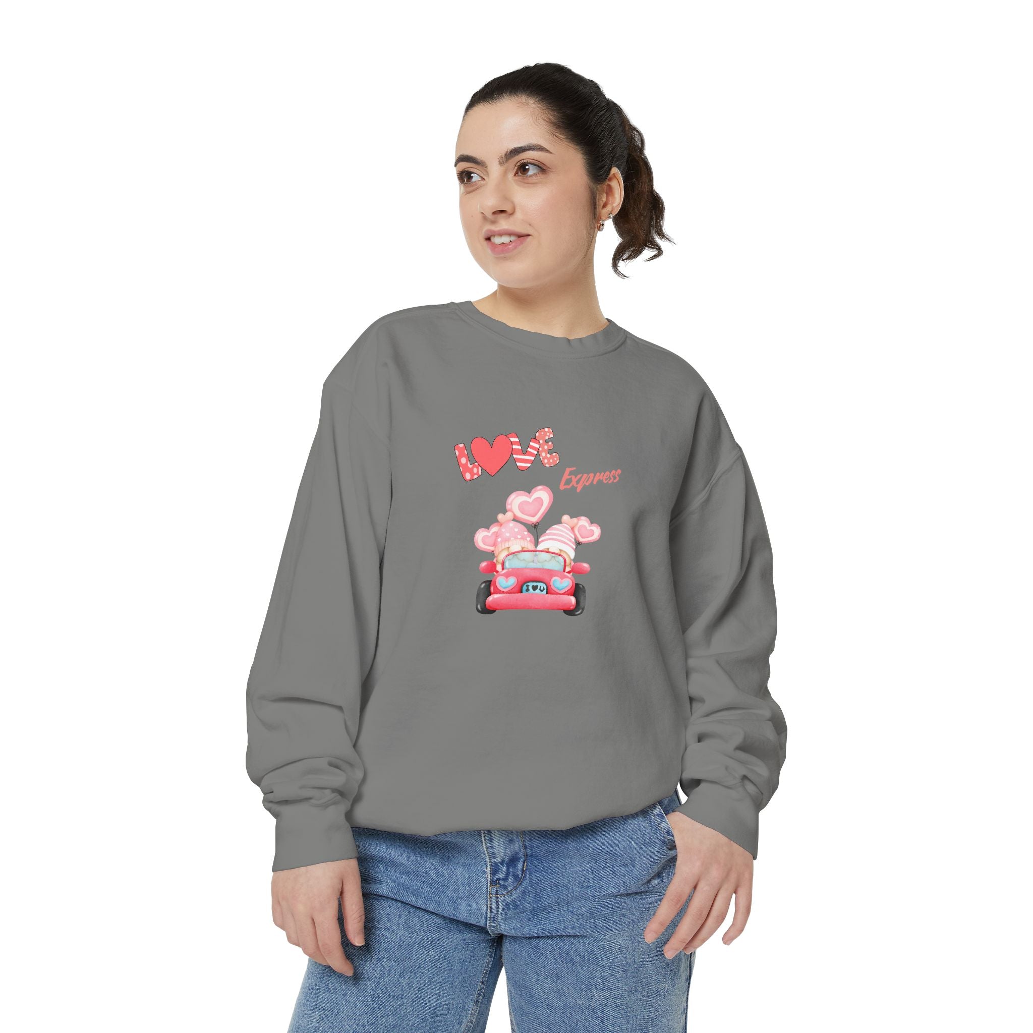 Love Express Unisex Garment-Dyed Sweatshirt