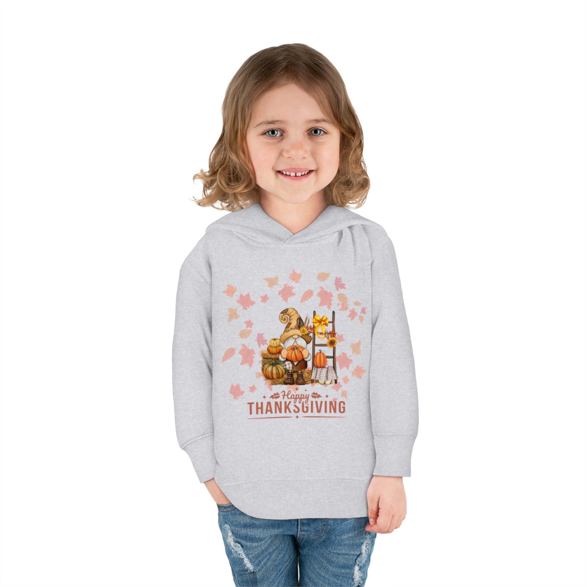 Gnome Happy Thanksgiving Toddler Pullover Fleece Hoodie