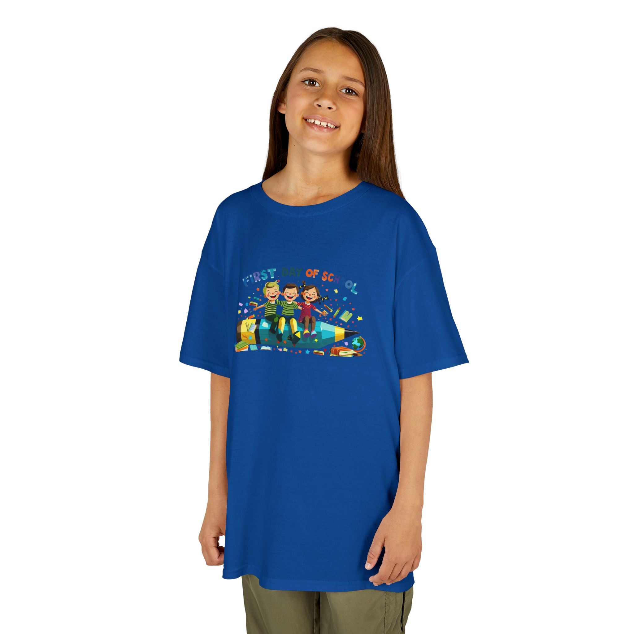 First Day of School Kids Heavy Cotton Tee