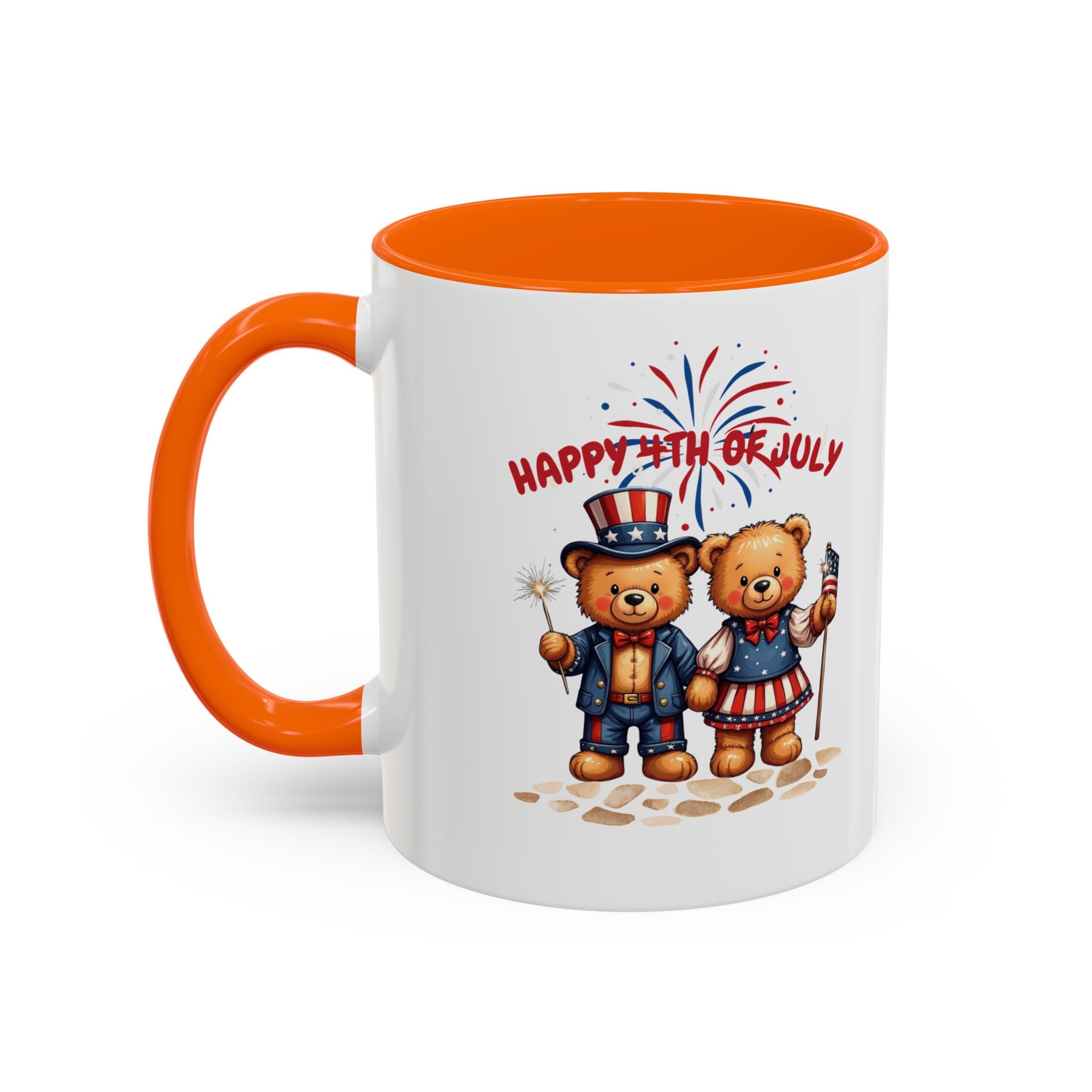 Happy 4th of July Teddy Bear Couple Coffee Mug