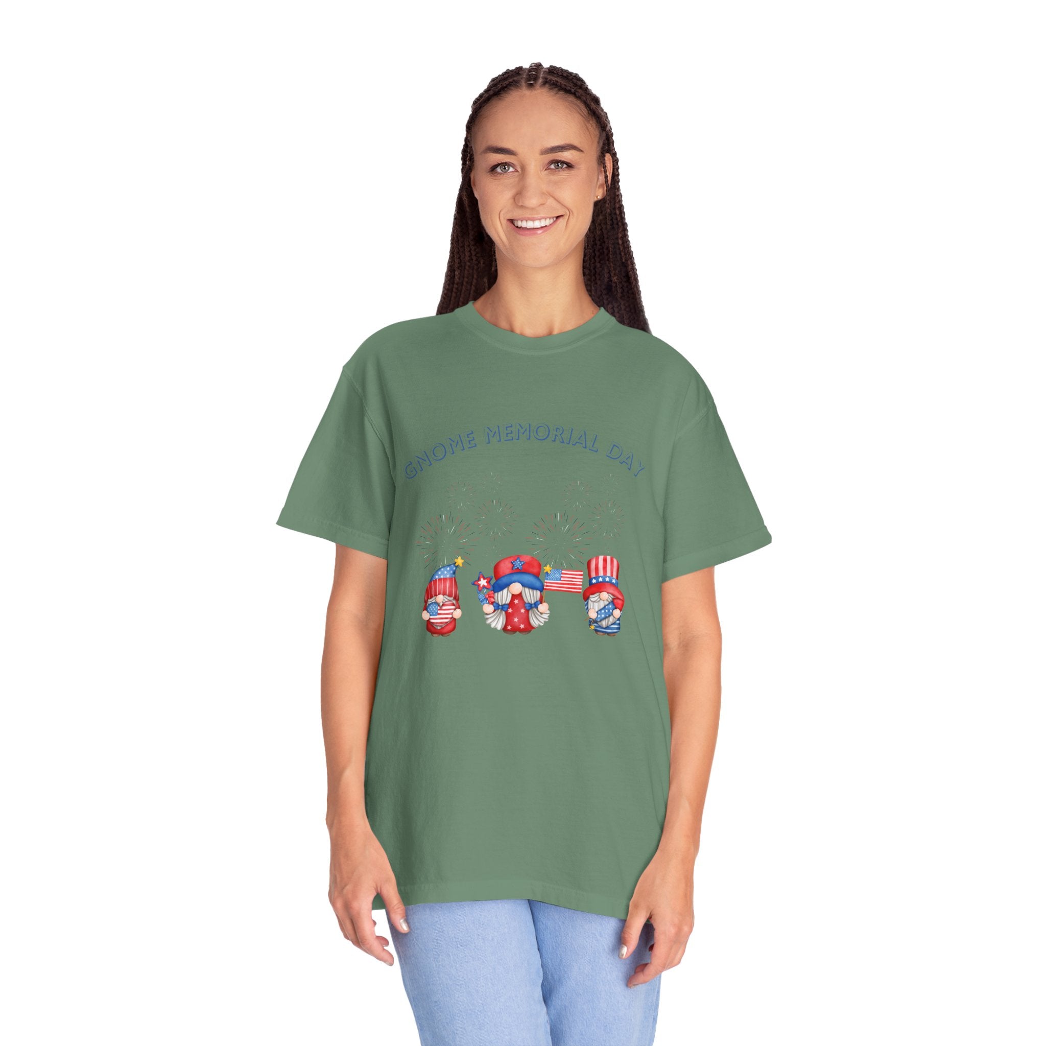 Gnome Memorial Day Unisex Garment-Dyed T-Shirt
