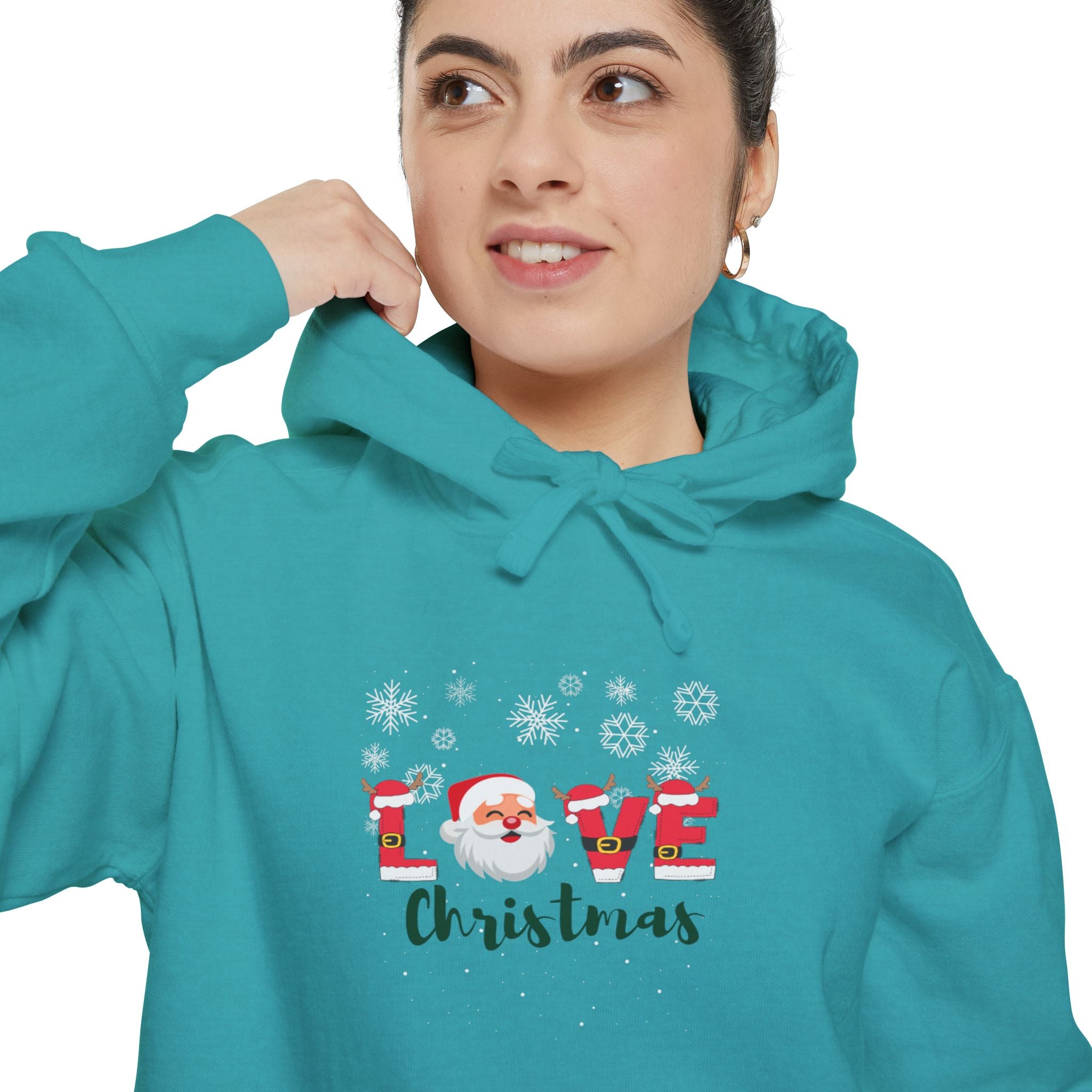 Santa Claus Loves ChristmasUnisex Garment-Dyed Hoodie