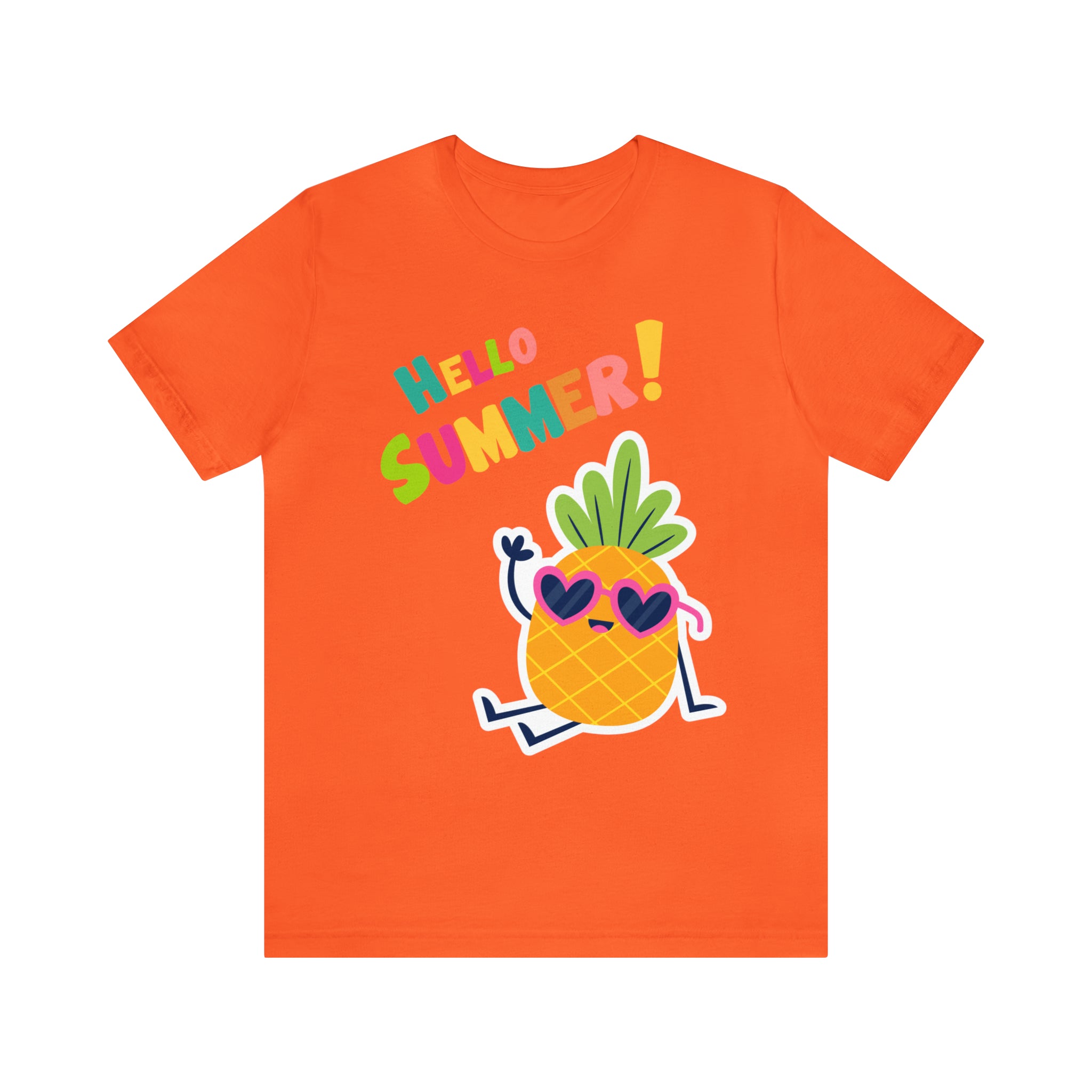 Hello Pineapple Summer Unisex Jersey Short Sleeve Tee