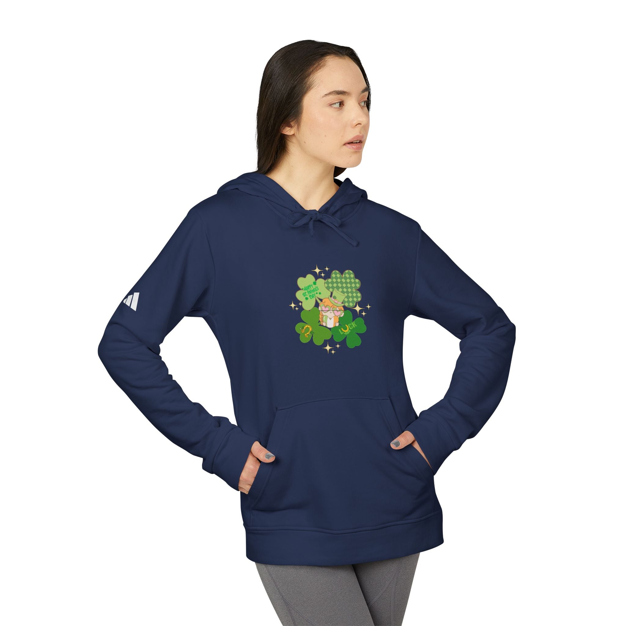 Retro St.Paddy's Day Adidas Unisex Fleece Hoodie