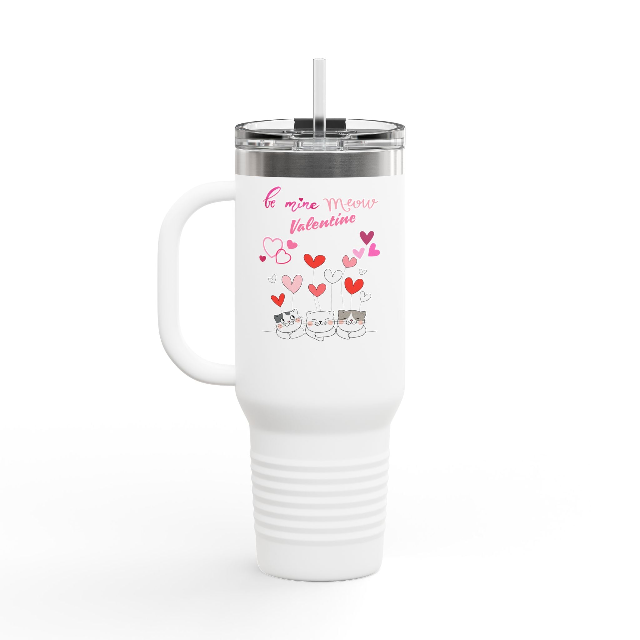 Meow Valentine's Day Insulated Travel Mug, 40oz