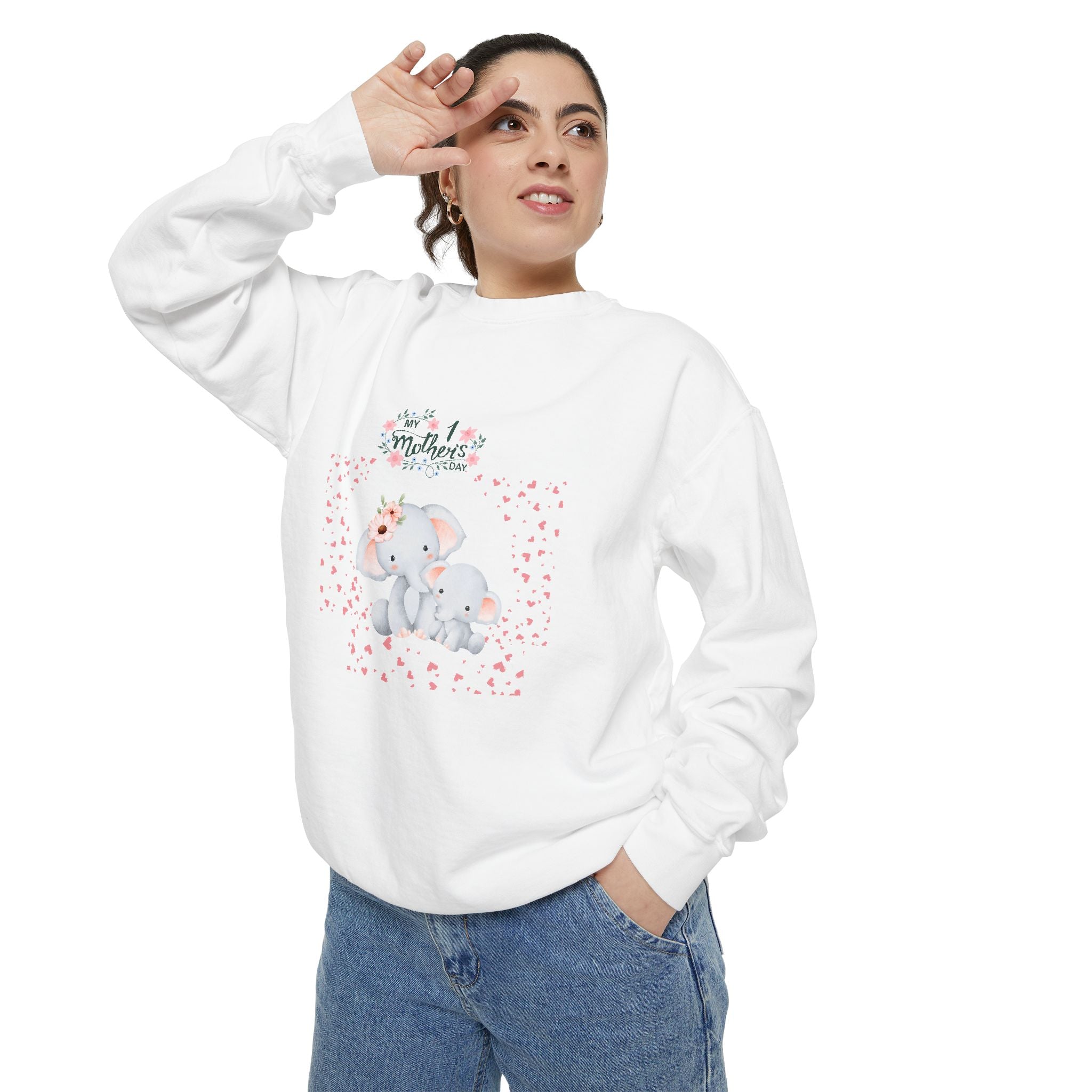My 1st Mother's Day Sweatshirt Unisex Garment-Dyed