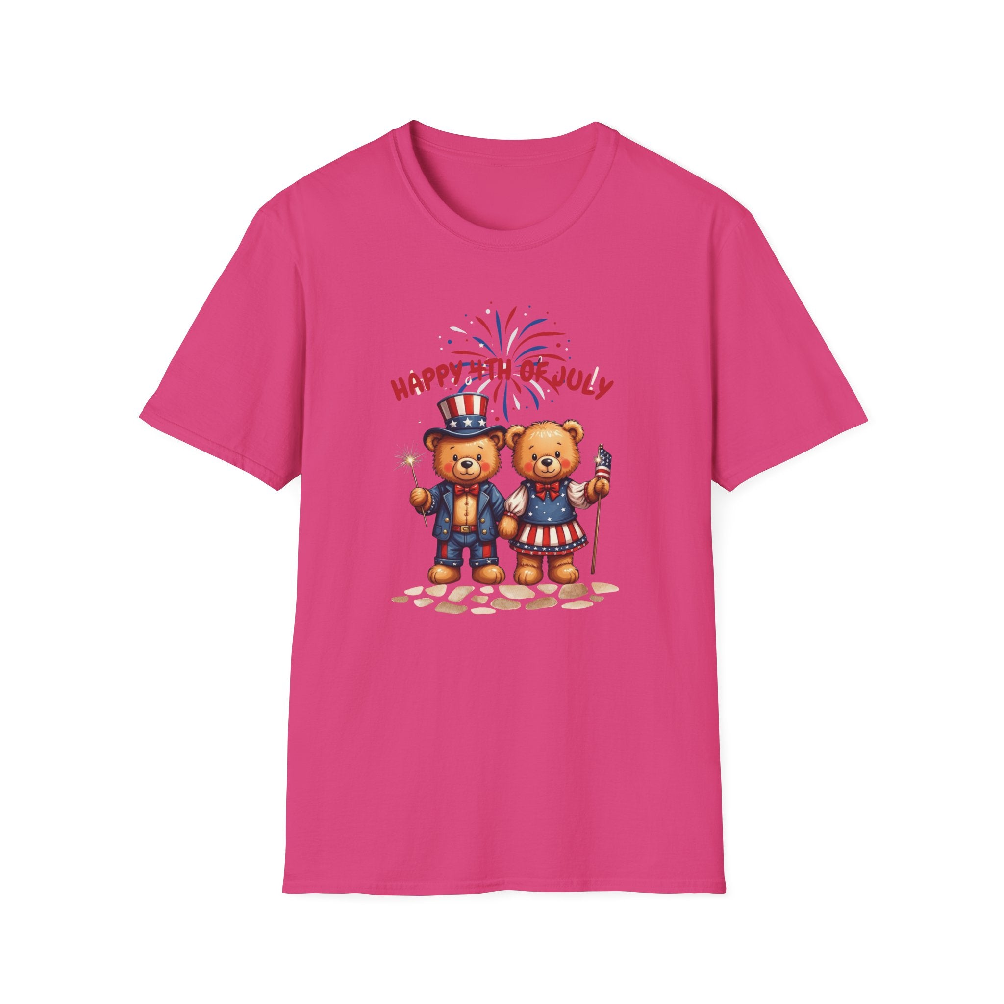 Happy 4th of July Teddy Bear Couple Unisex T-Shirt