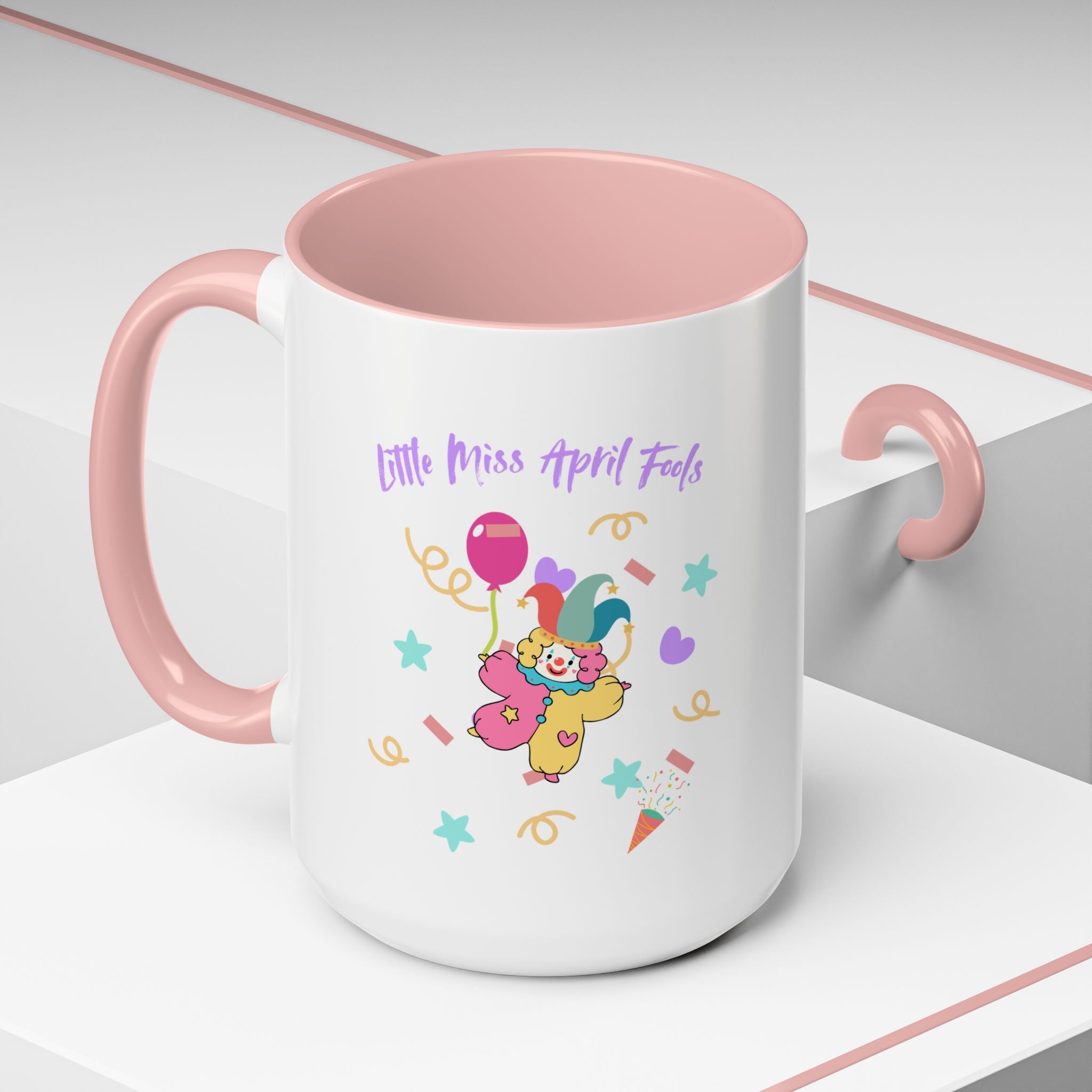 Little Miss April Fool's  Day Accent Coffee Mug - Fun & Whimsical 11oz/15oz