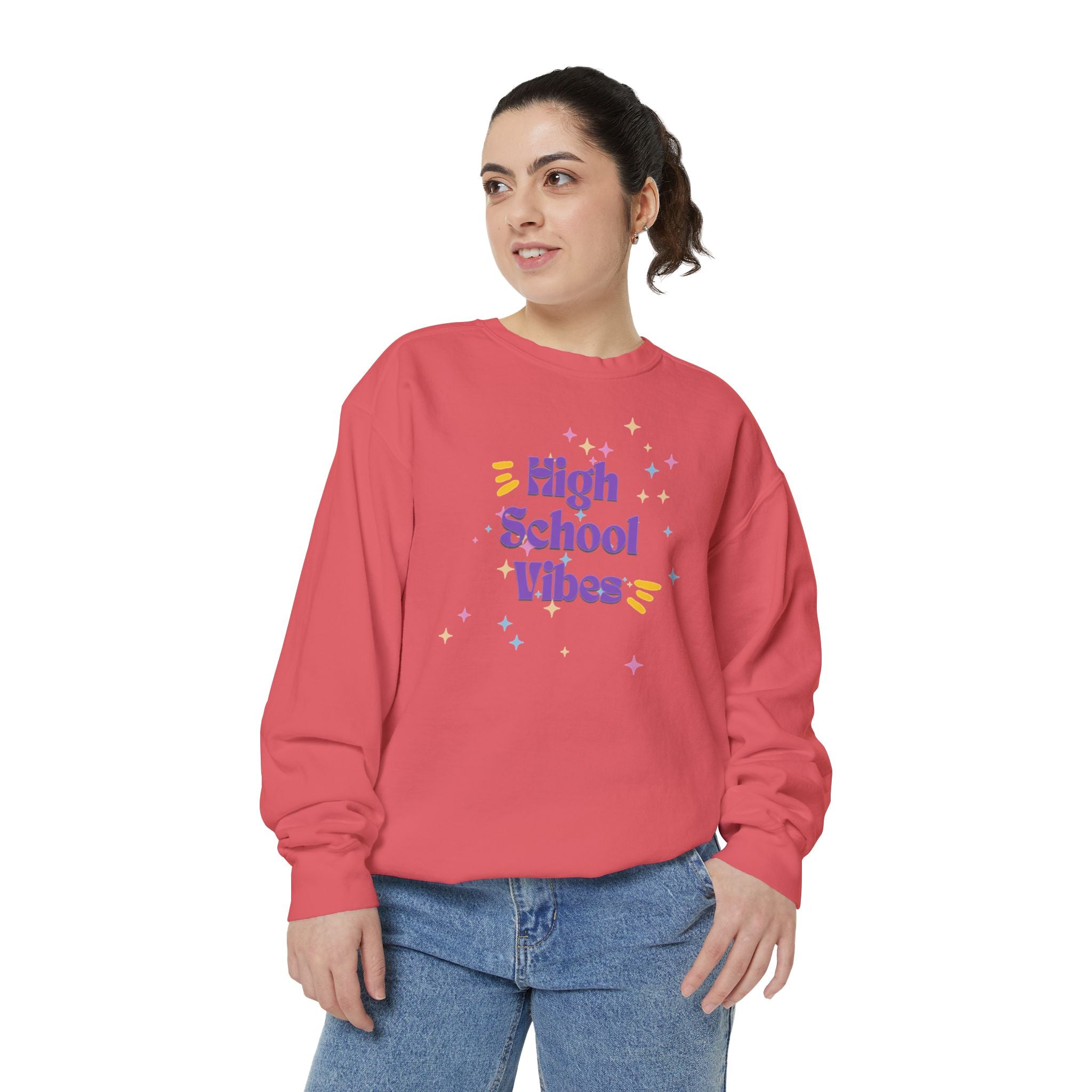 High School Vibes Unisex Garment-Dyed Sweatshirt