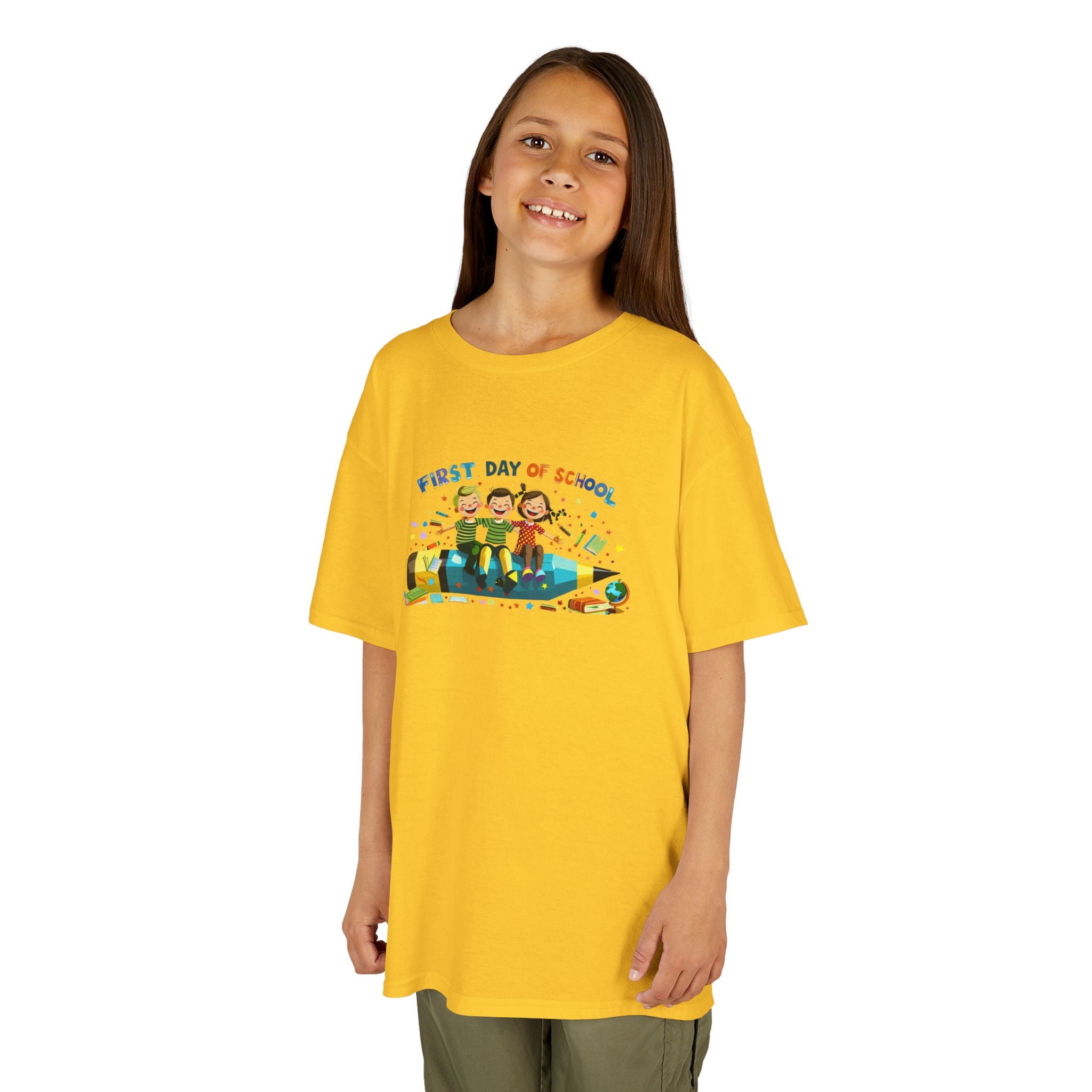 First Day of School Kids Heavy Cotton Tee