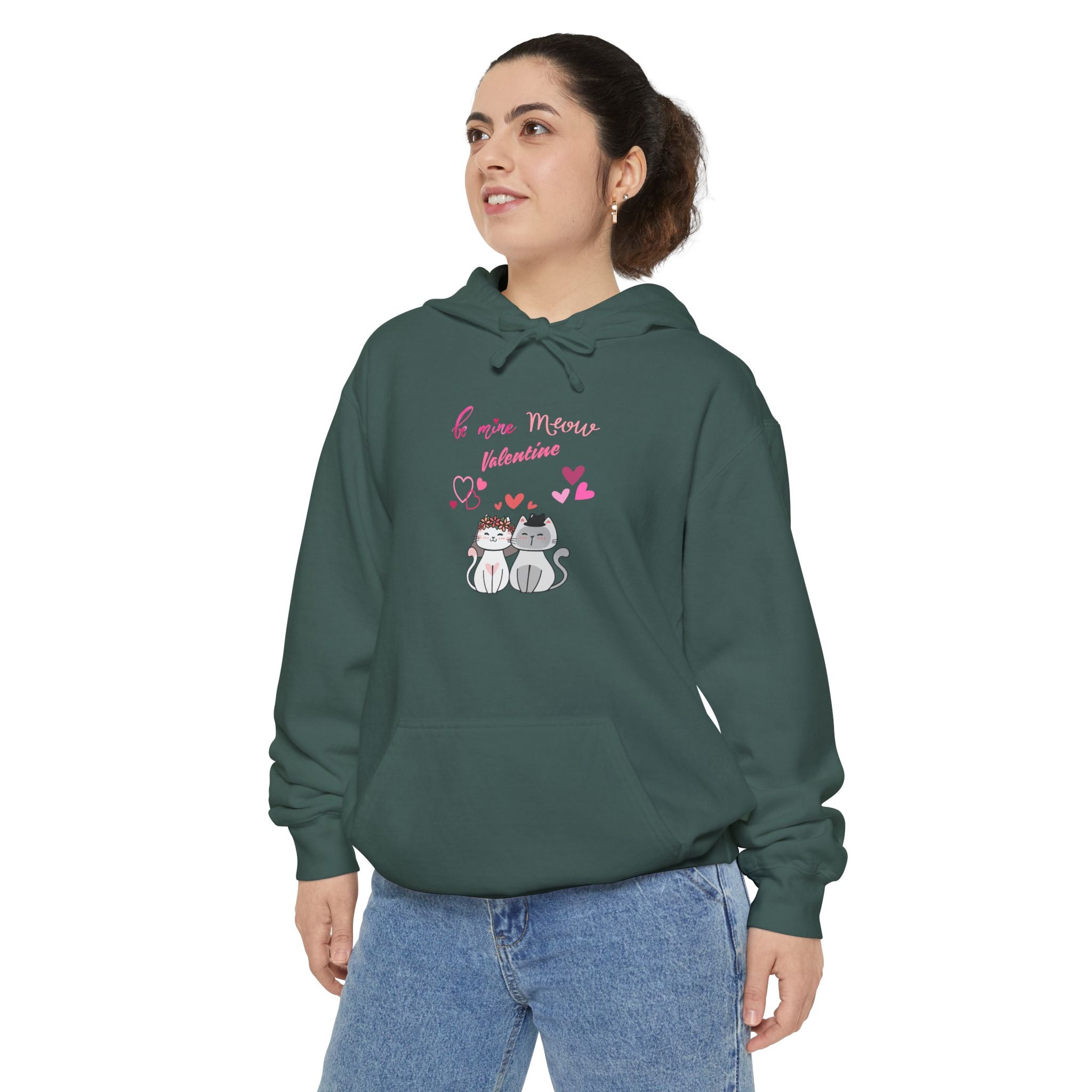 Meow Valentine's Day Unisex Garment-Dyed Hoodie
