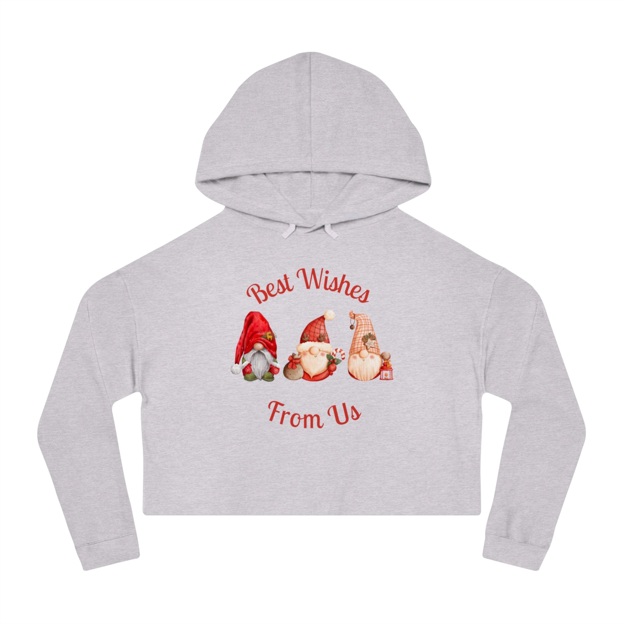 Gnome Best Wishes Women’s Cropped Hooded Sweatshirt