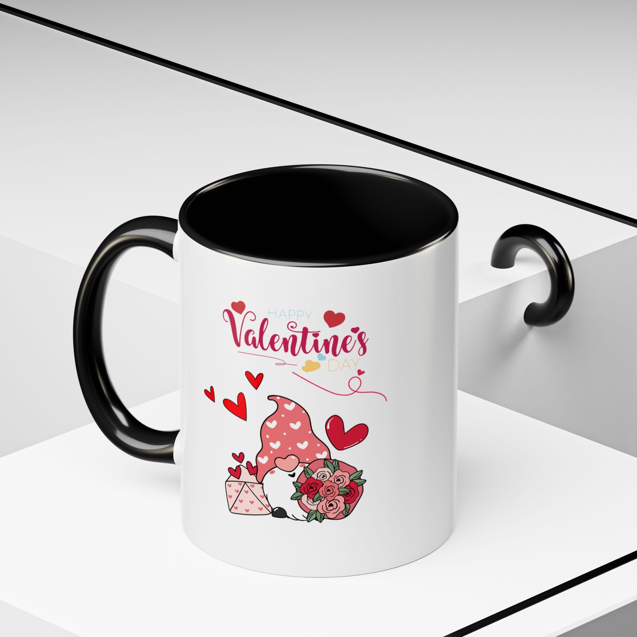 Gnome Valentine's Day Accent Coffee Mug (11, 15oz)