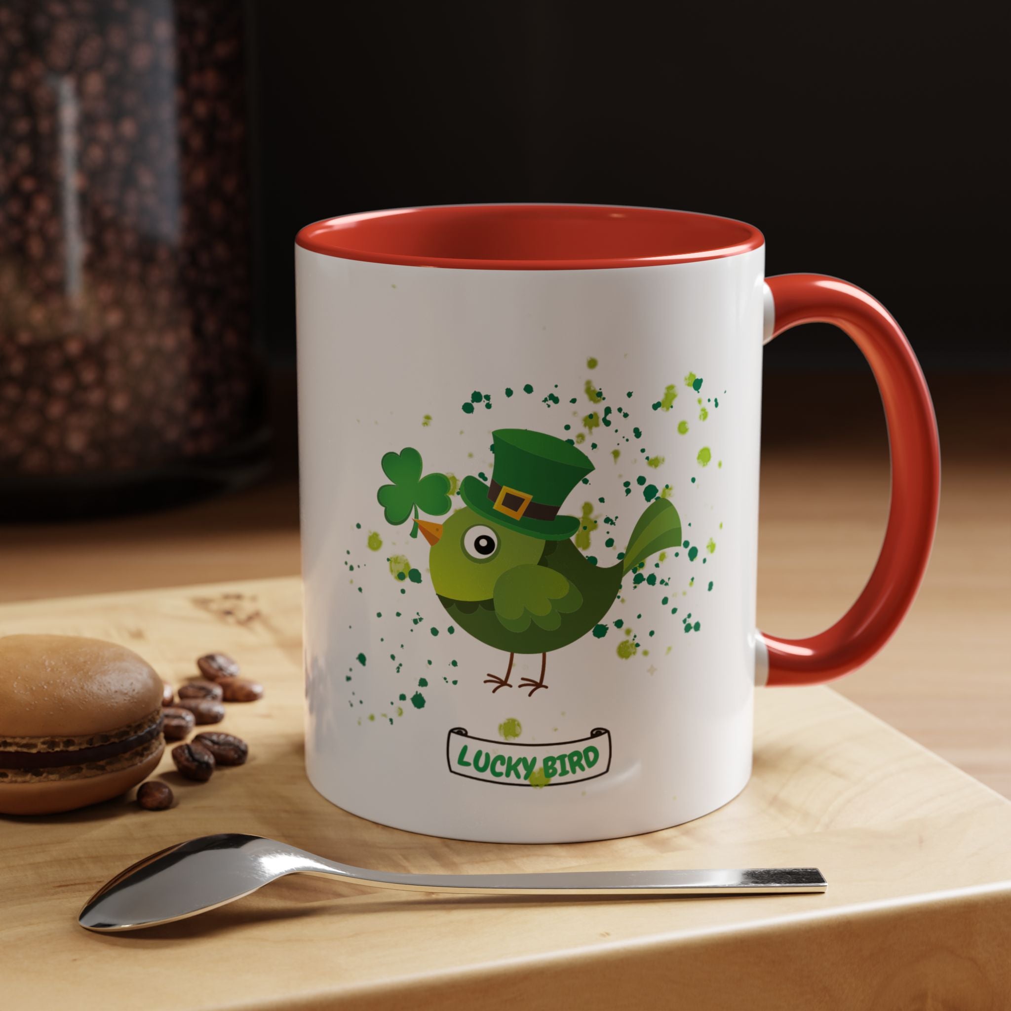 Lucky Bird St. Patrick's Day Coffee Mug - Green Accent 11/15oz