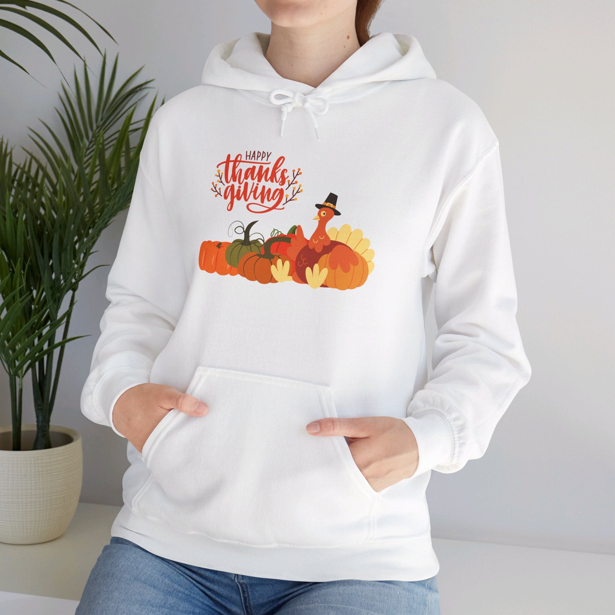 Happy Thanksgiving Turkey Unisex Heavy Blend™ Hooded Sweatshirt