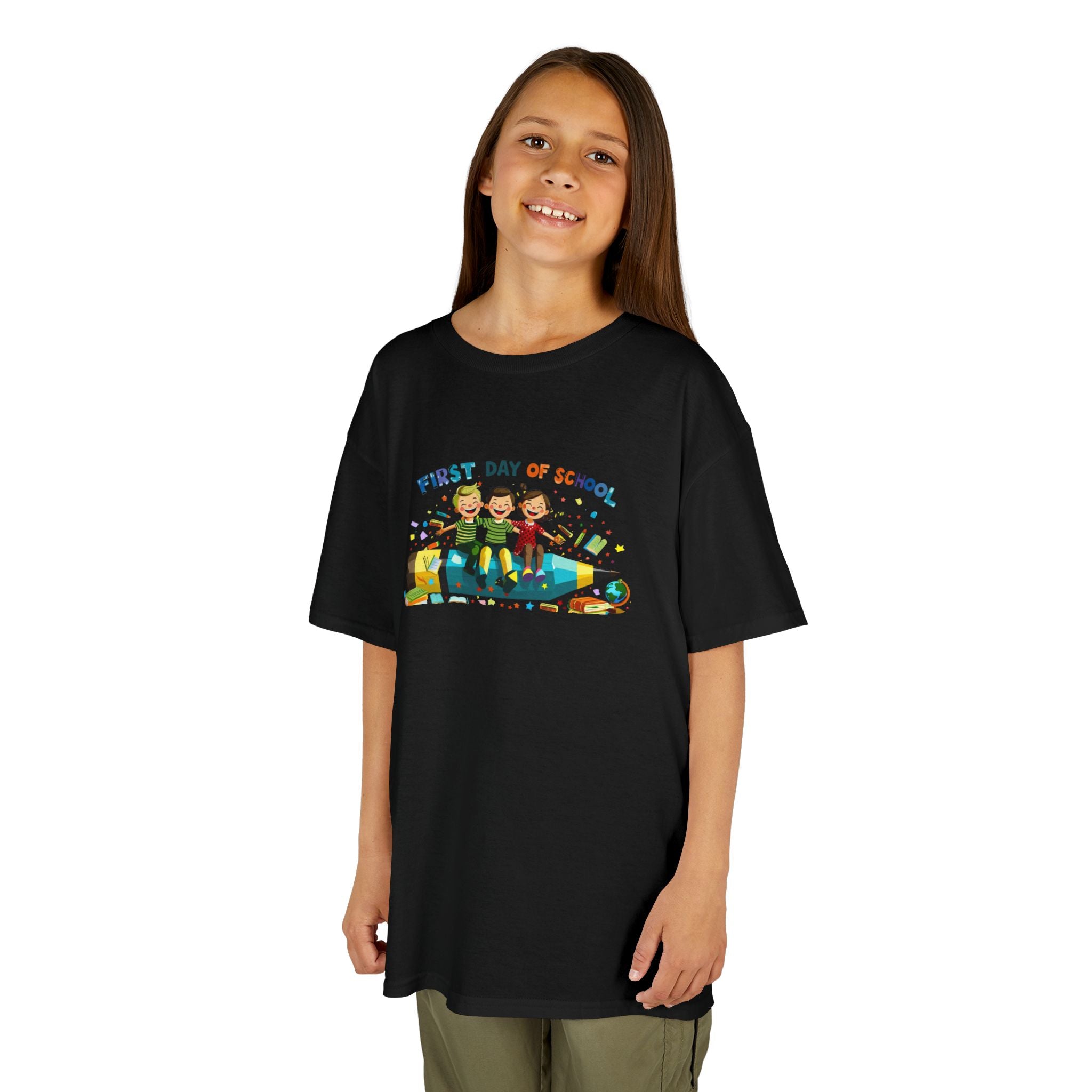 First Day of School Kids Heavy Cotton Tee
