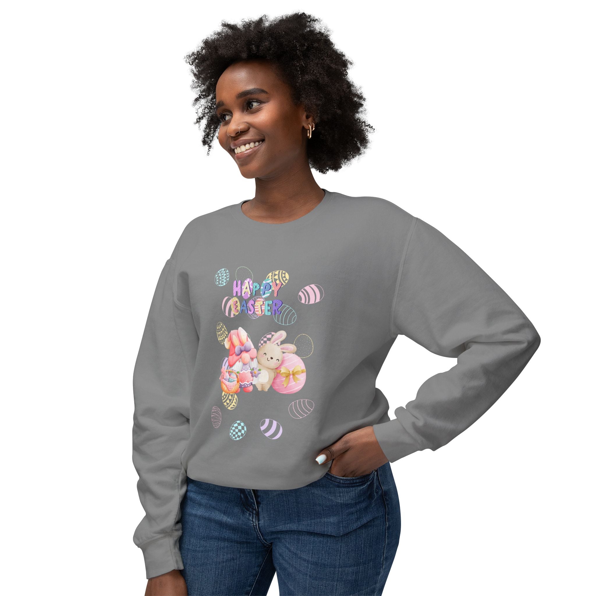 Easter Gnome Unisex Lightweight Crewneck Sweatshirt