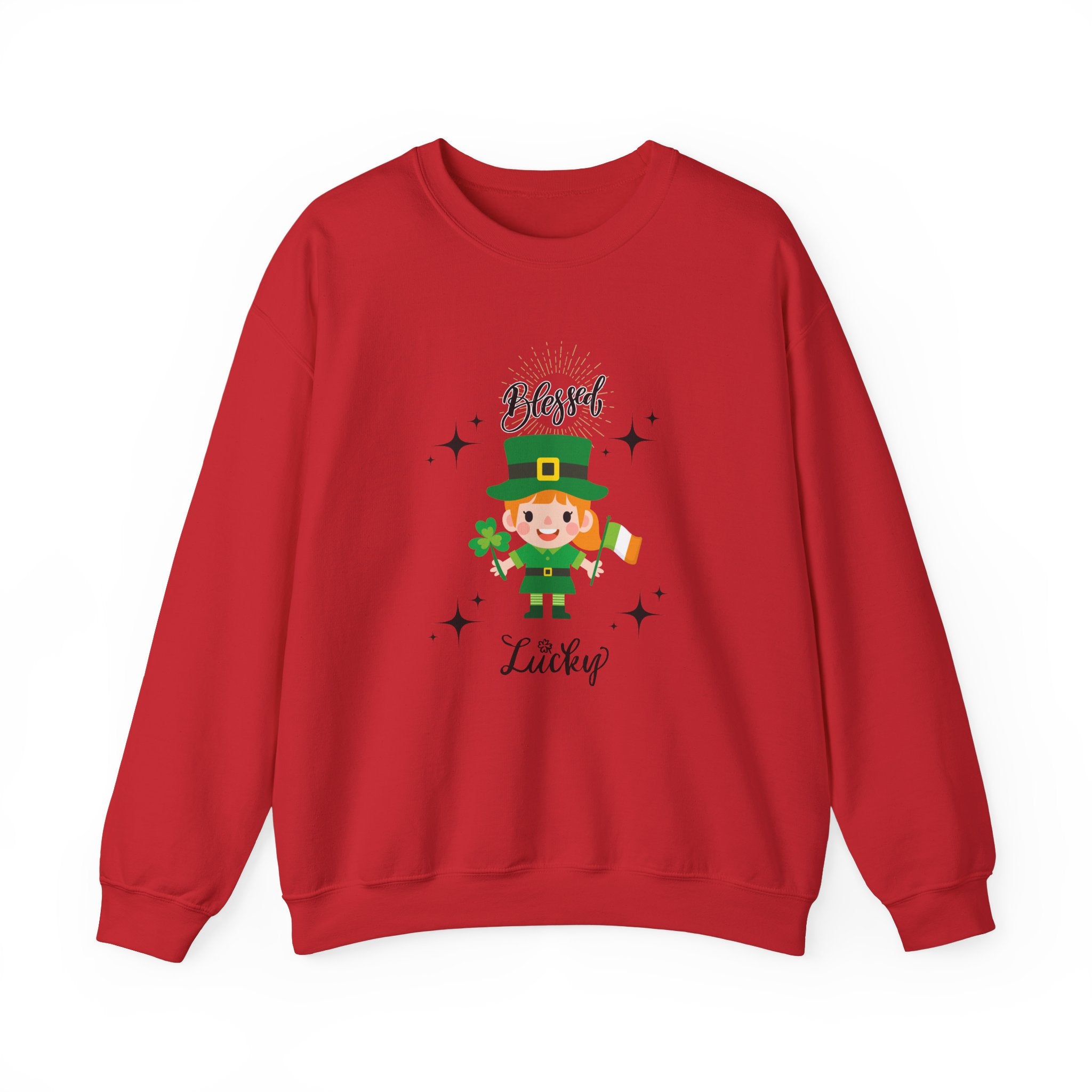 Blessed & Lucky Unisex Crewneck Sweatshirt for St. Patrick's Day