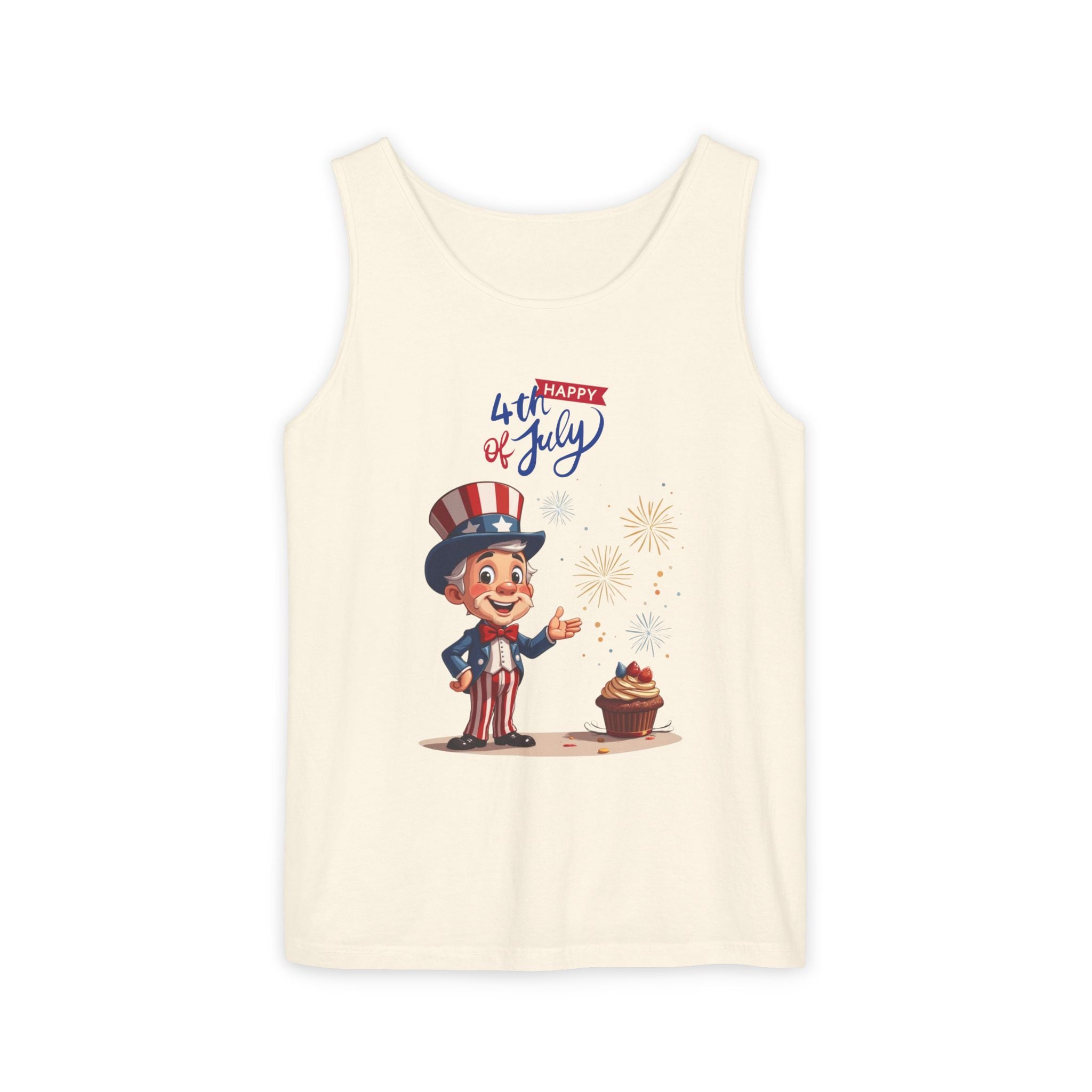 Uncle Sam Happy 4th of July Tank Top Unisex Sleeveless Shirt
