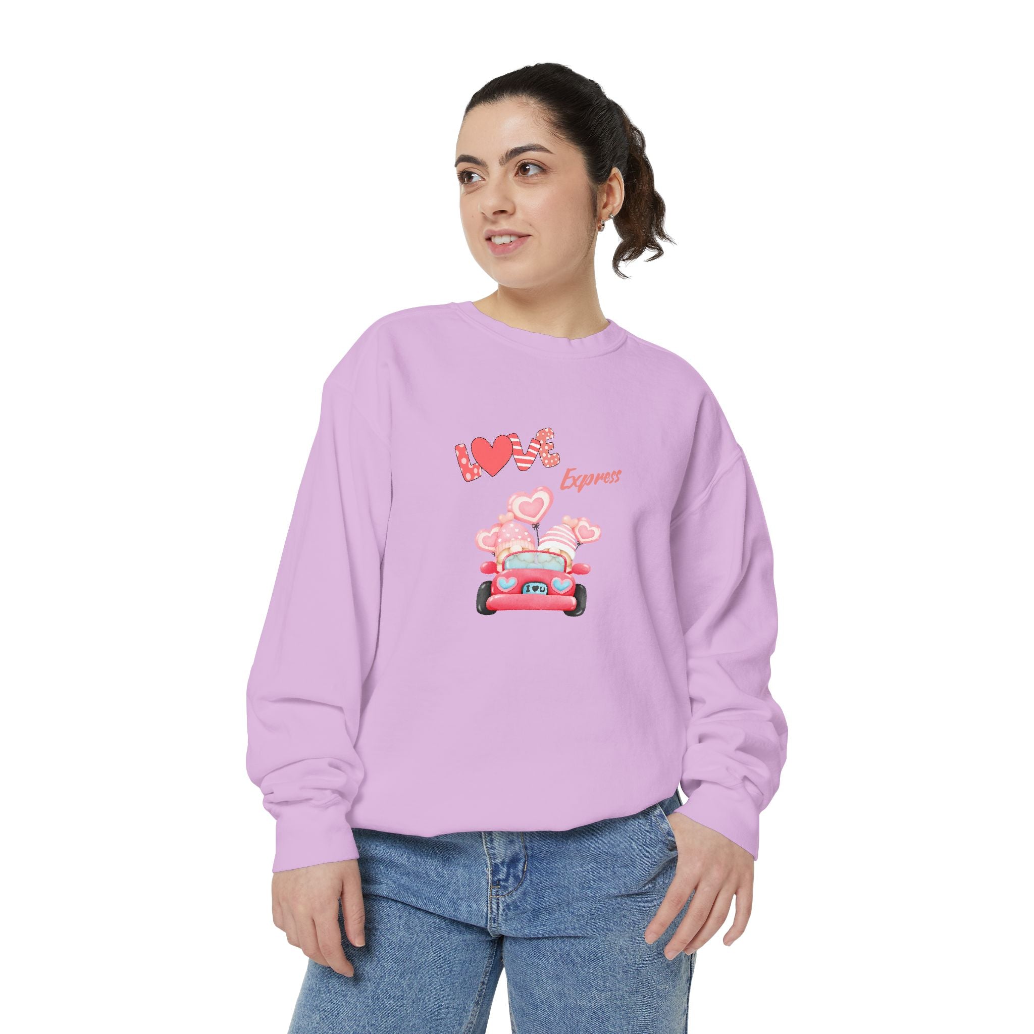 Love Express Unisex Garment-Dyed Sweatshirt