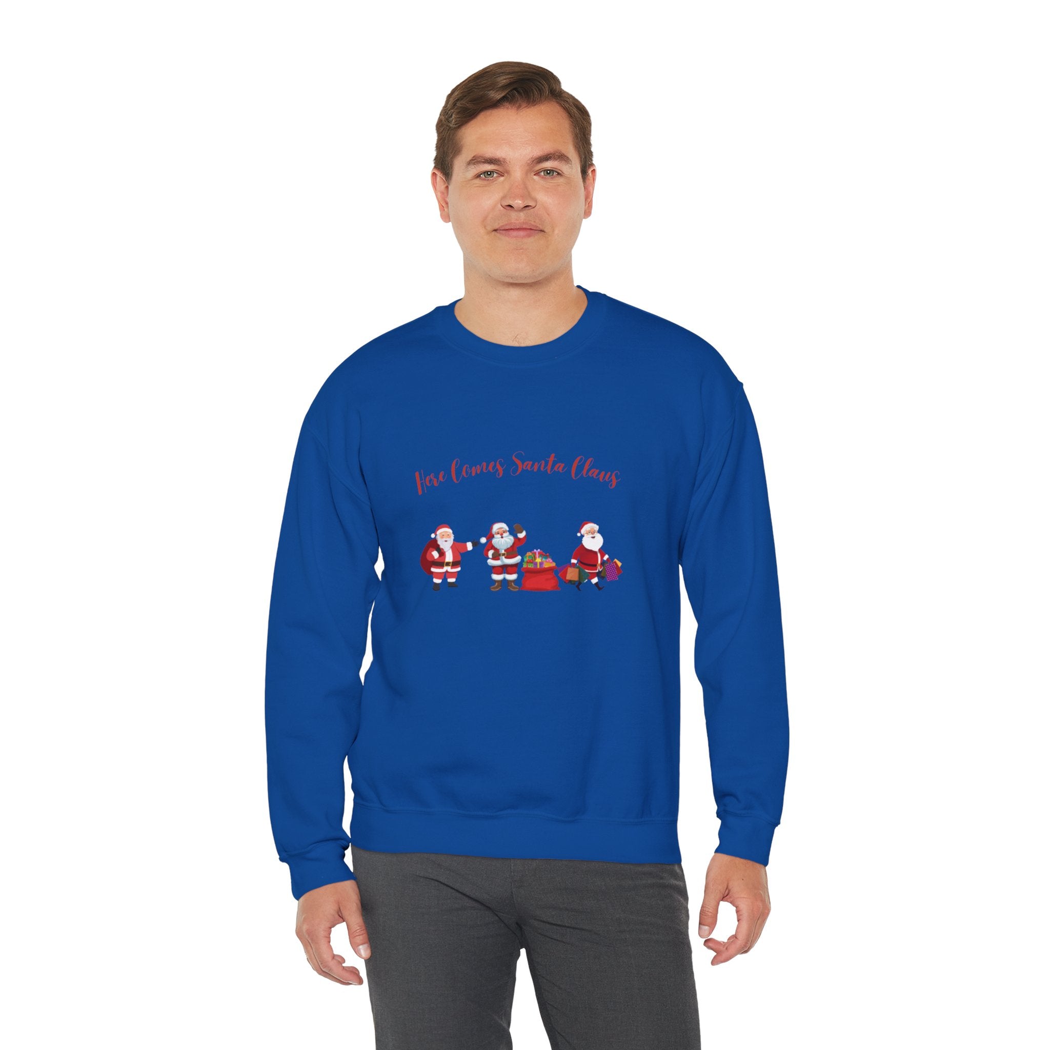 Here Comes Santa Claus Unisex Heavy Blend™ Crewneck Sweatshirt