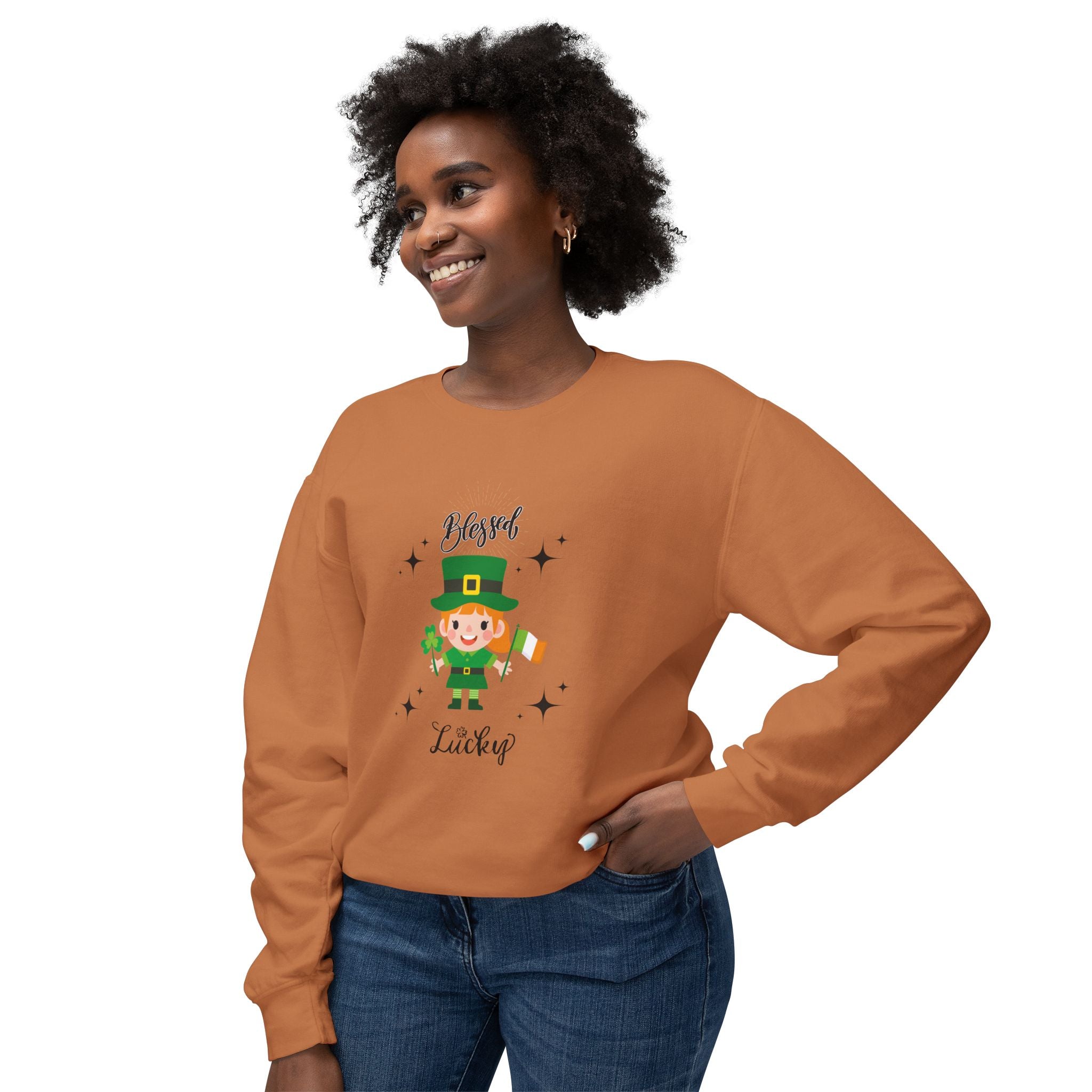 Blessed & Lucky Unisex Lightweight Crewneck Sweatshirt