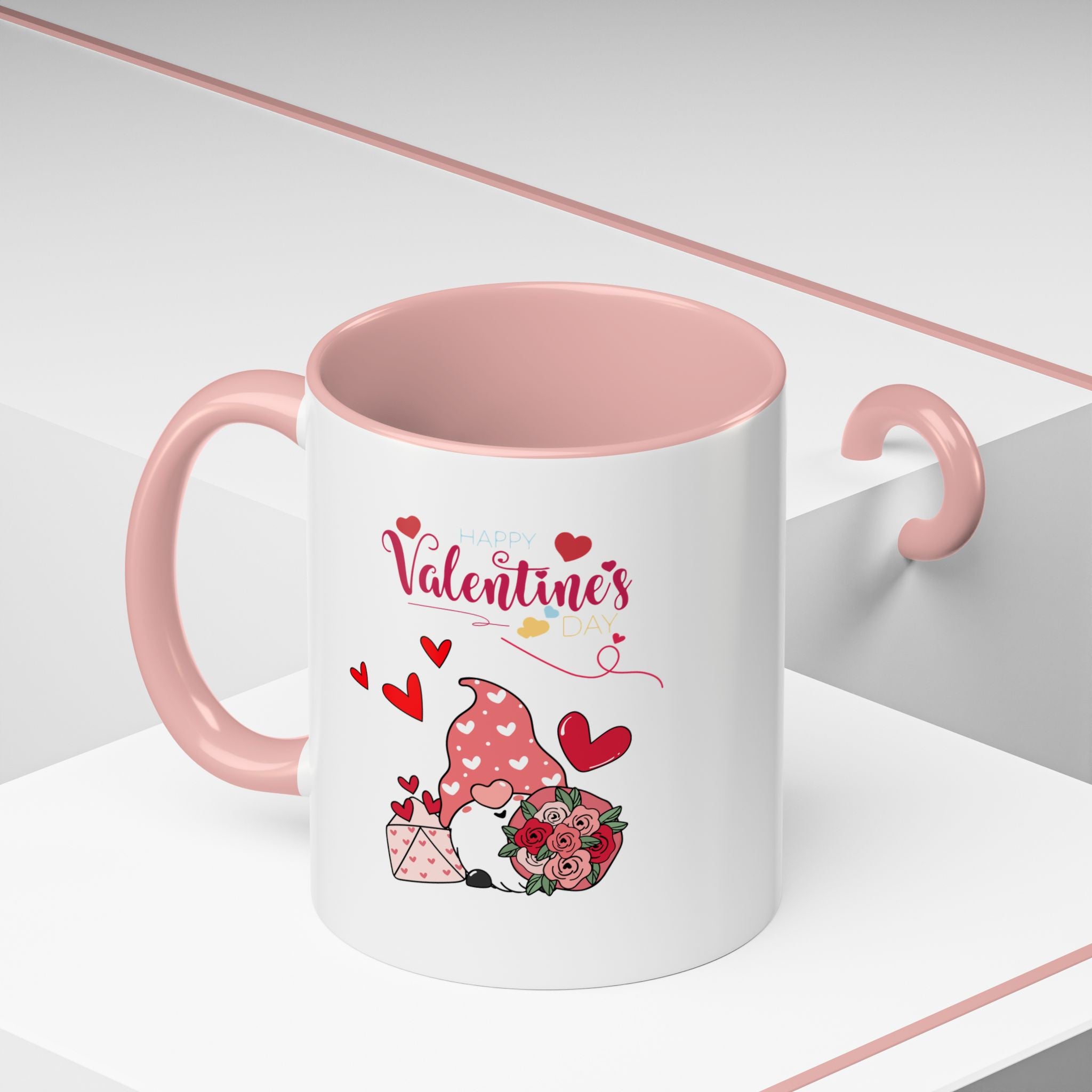Gnome Valentine's Day Accent Coffee Mug (11, 15oz)