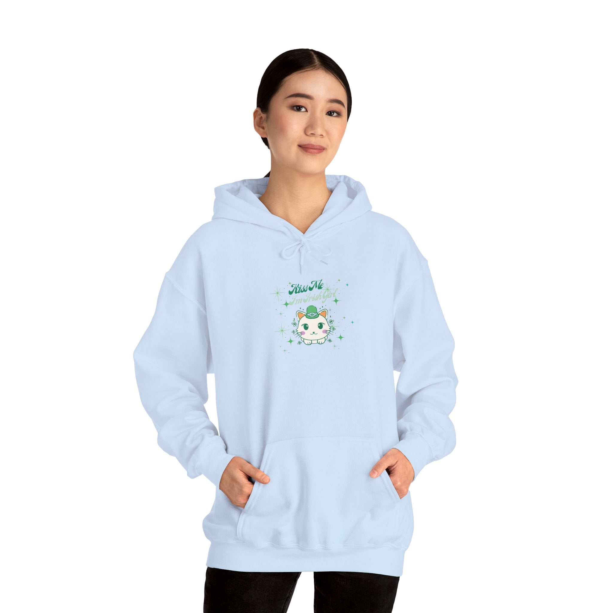 Kiss Me I'm Irish Cat Cozy Unisex Hoodie
