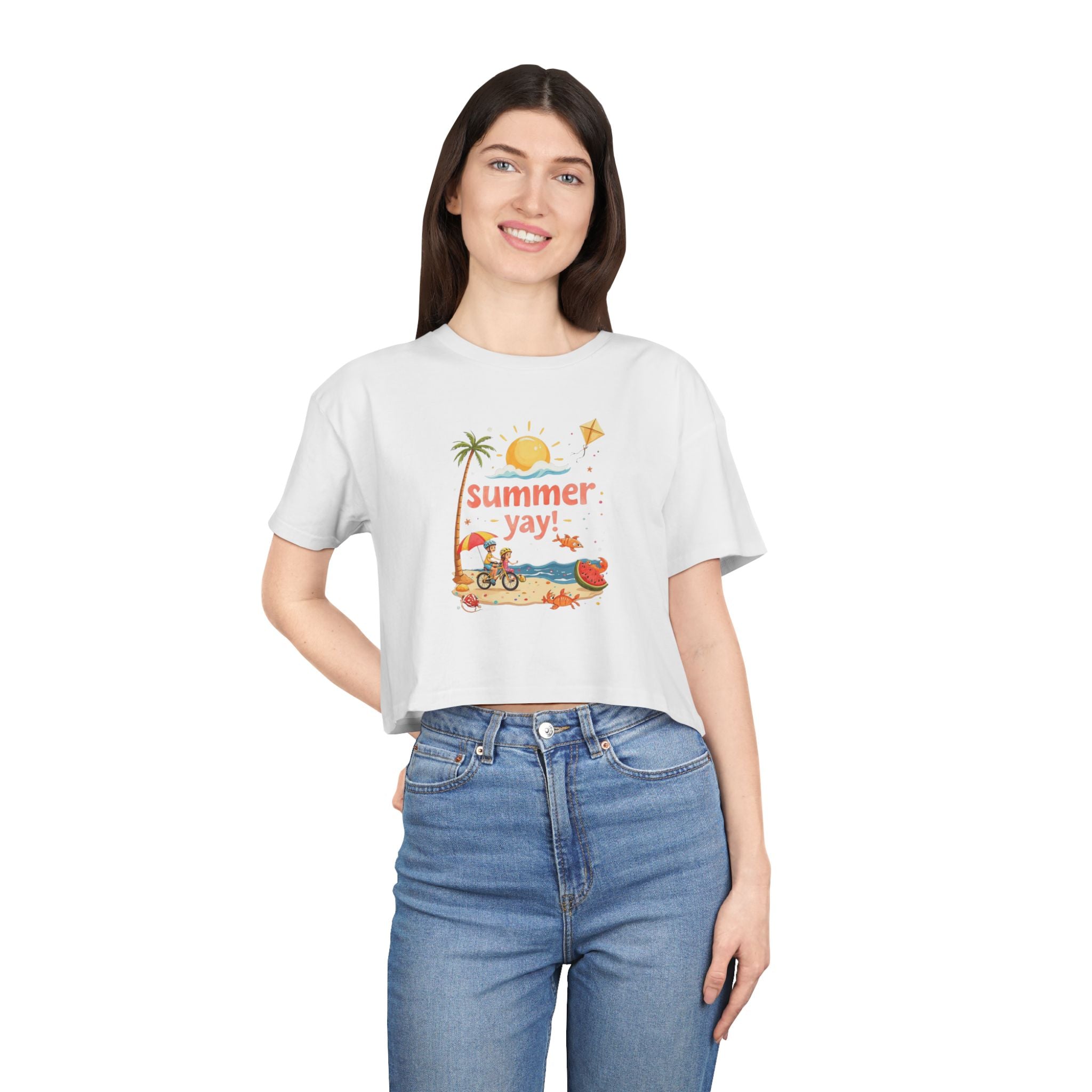 Summer Yay! Women's Crop Tee