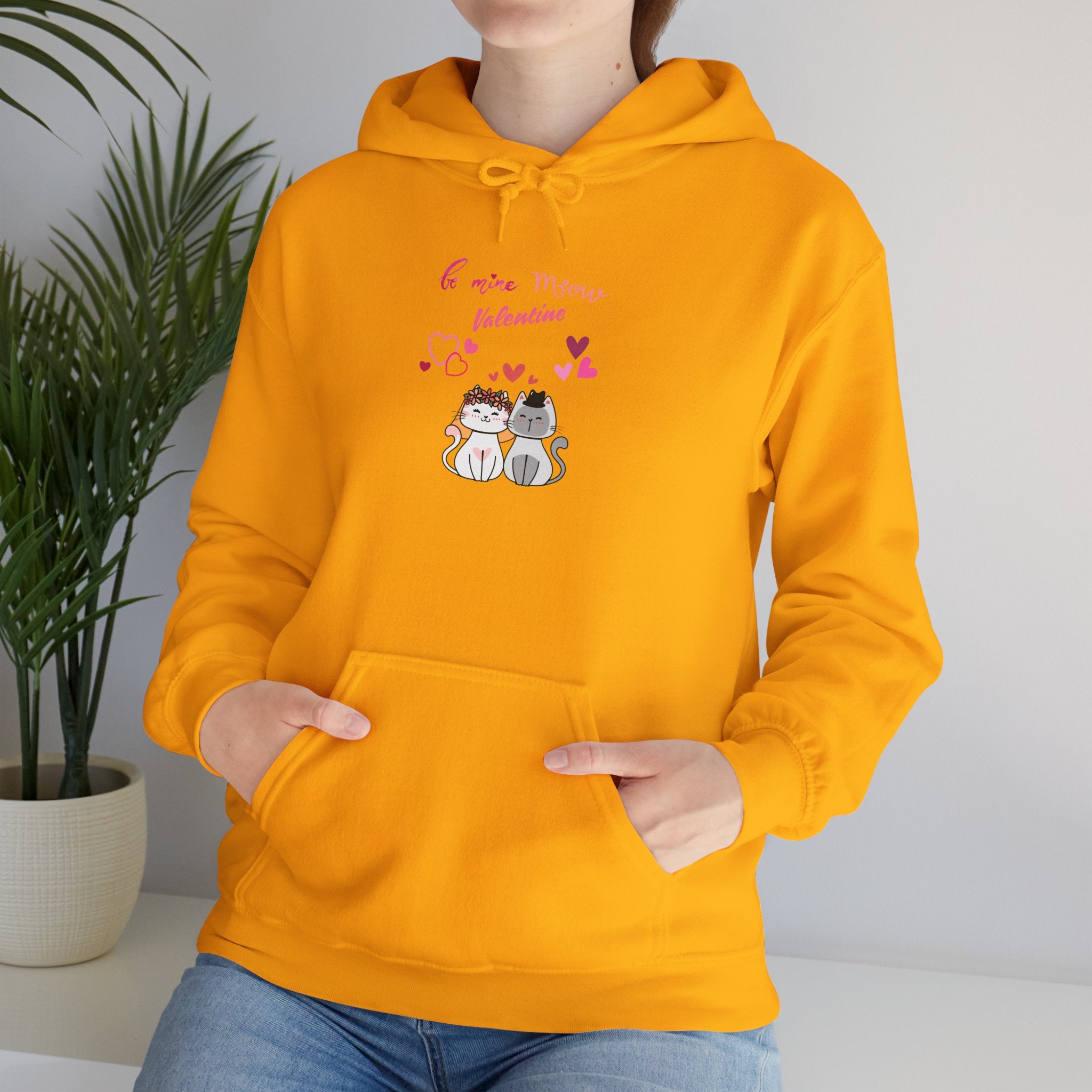 Meow Valentine's Day Unisex Heavy Blend™ Hooded Sweatshirt
