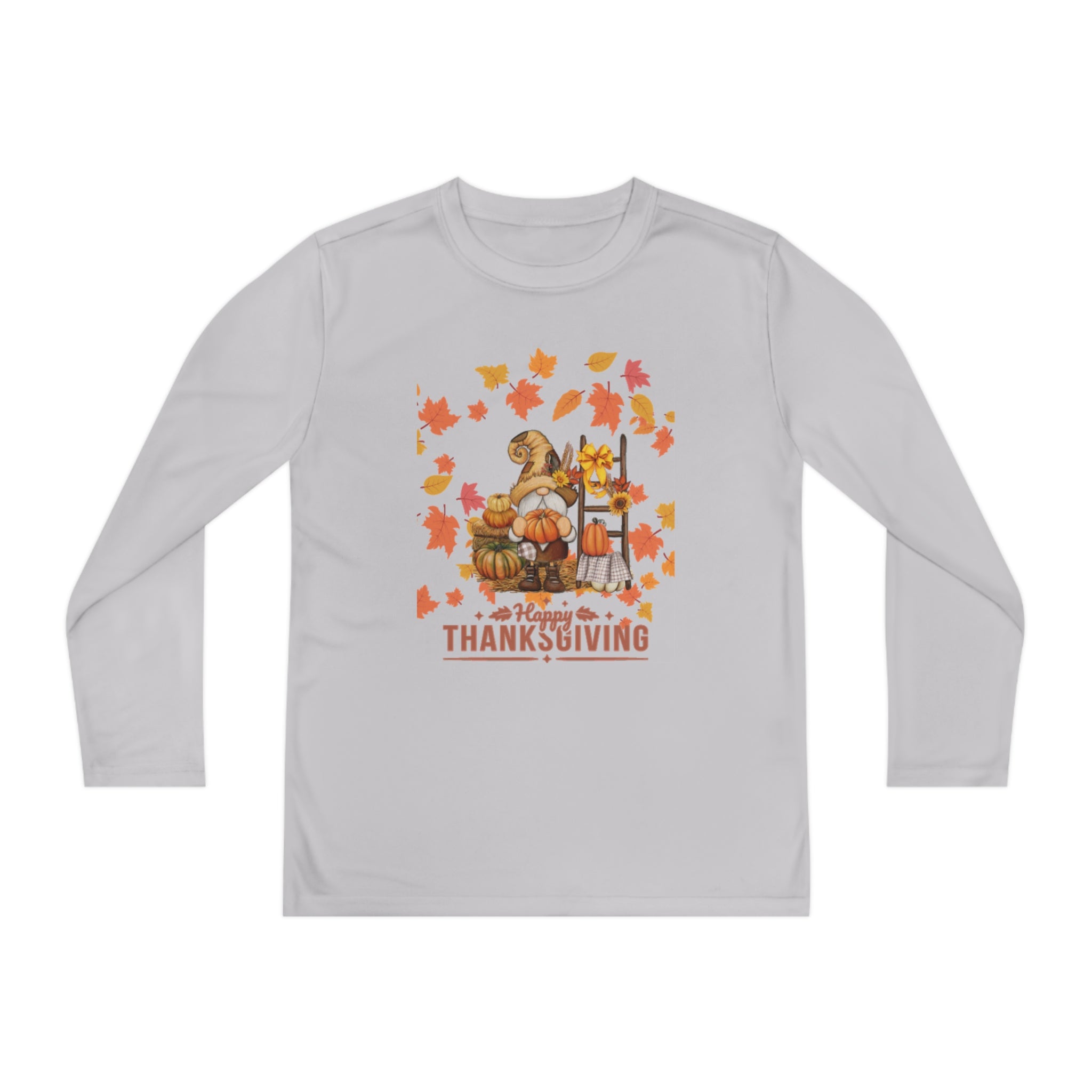 Gnome Happy Thanksgiving Youth Long Sleeve Competitor Tee