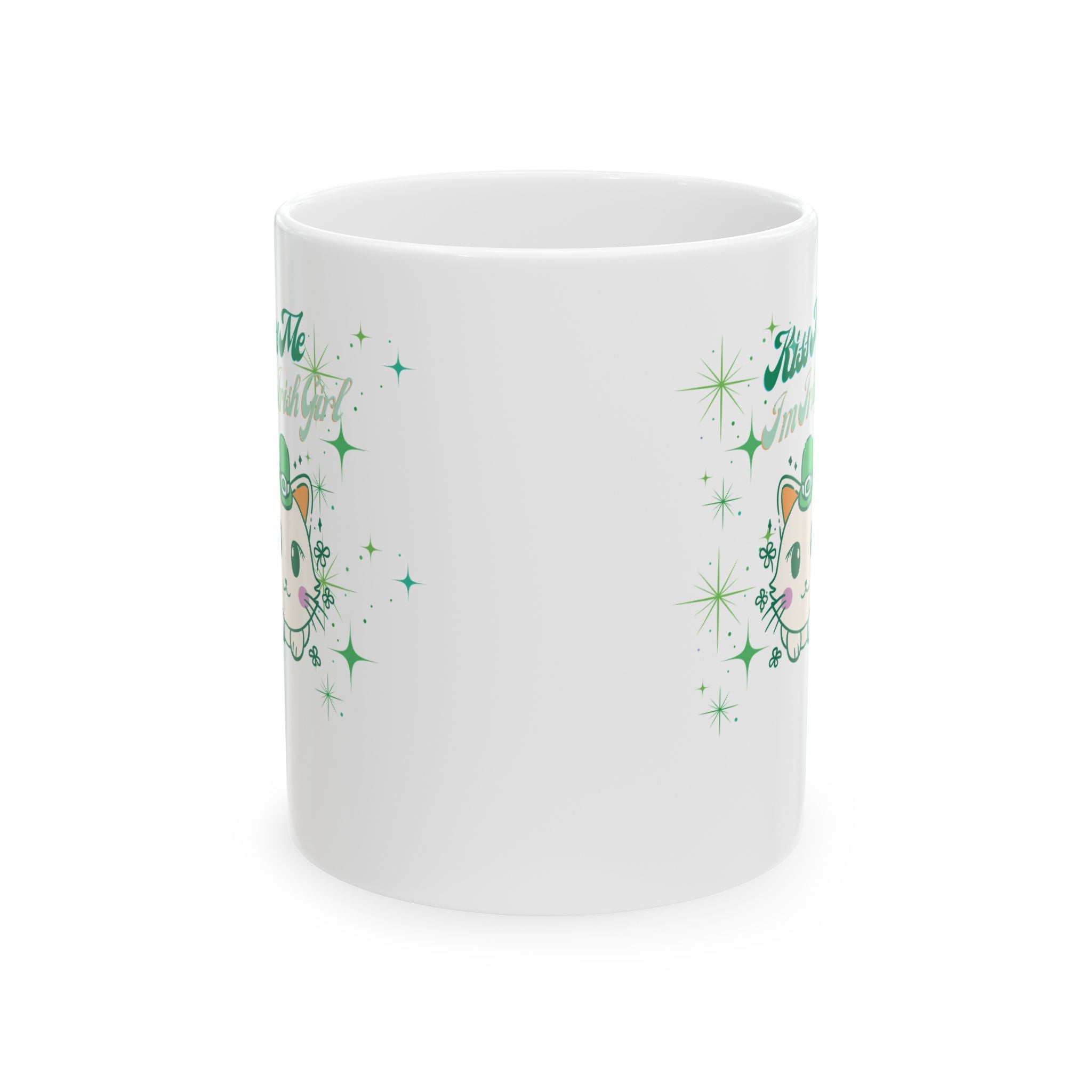 Kiss Me I'm Irish Cat Ceramic Mug