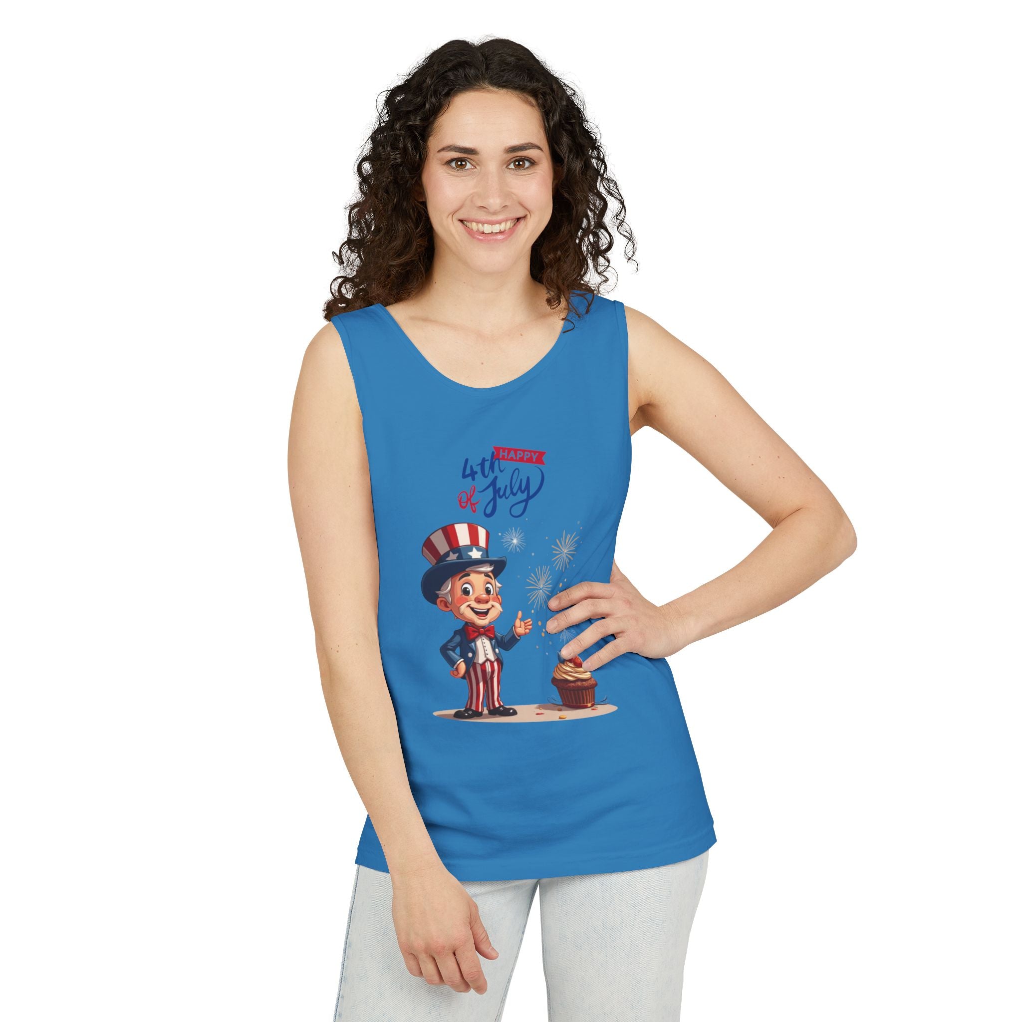Uncle Sam Happy 4th of July Tank Top Unisex Sleeveless Shirt