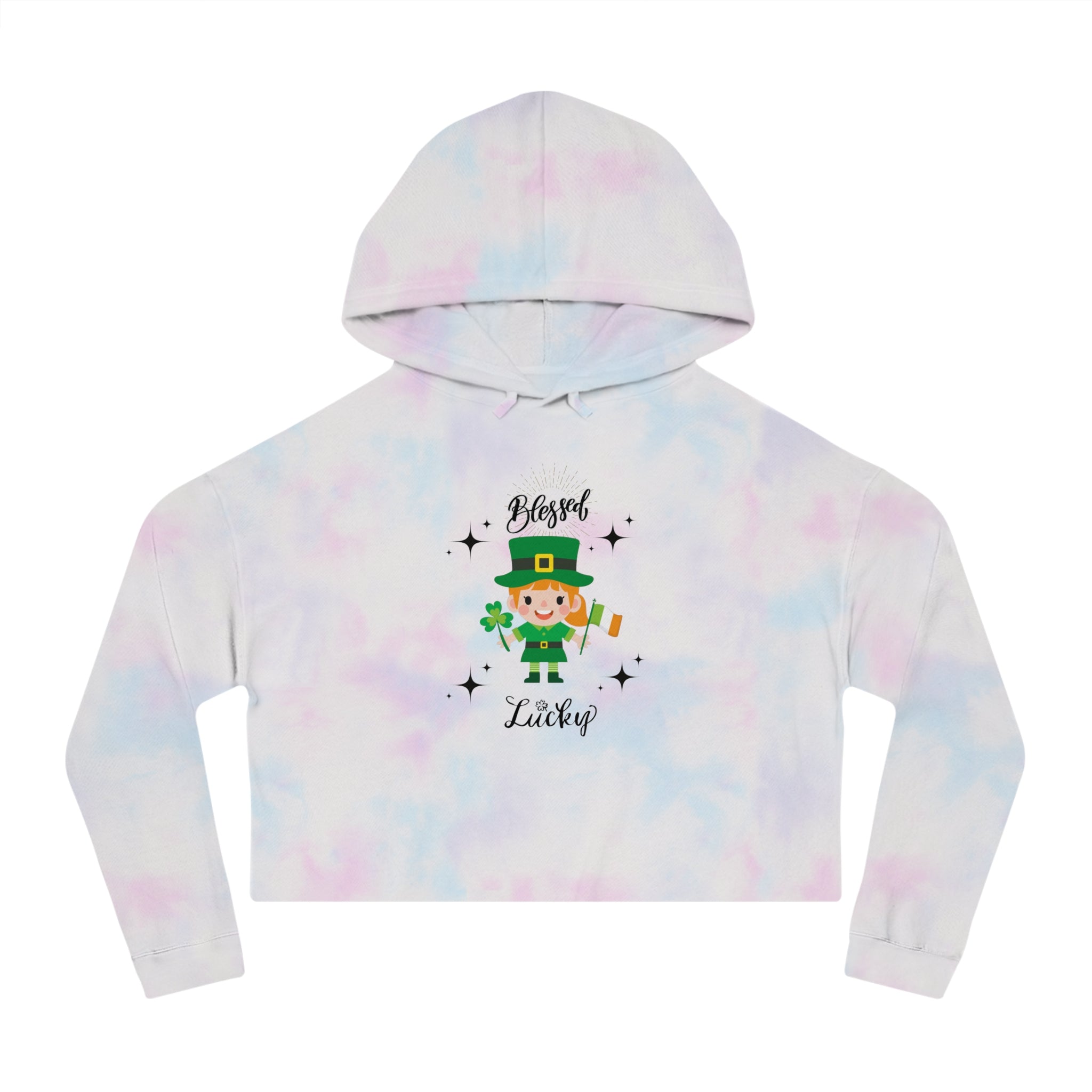 Blessed & Lucky Women’s Cropped Hooded Sweatshirt