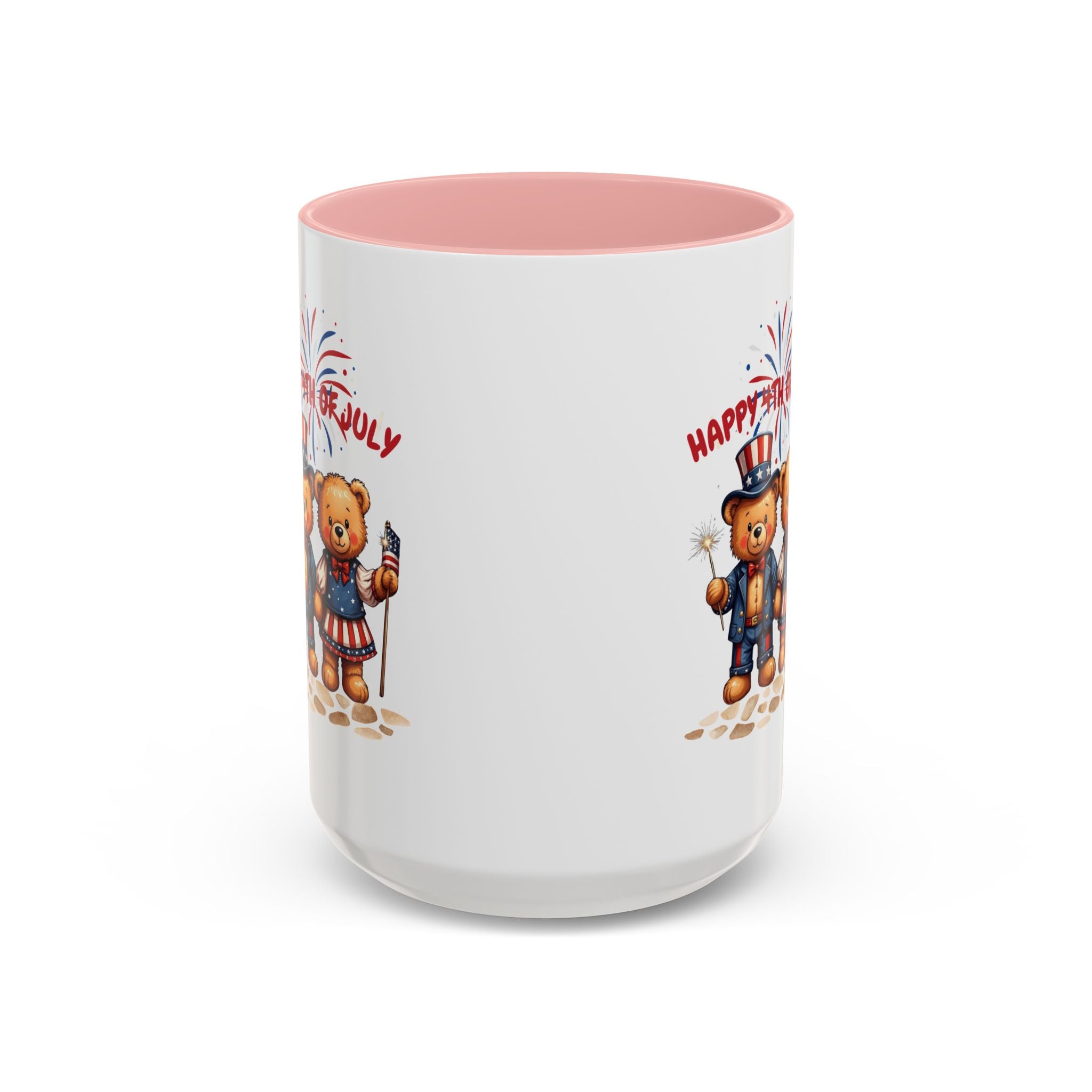Happy 4th of July Teddy Bear Couple Coffee Mug