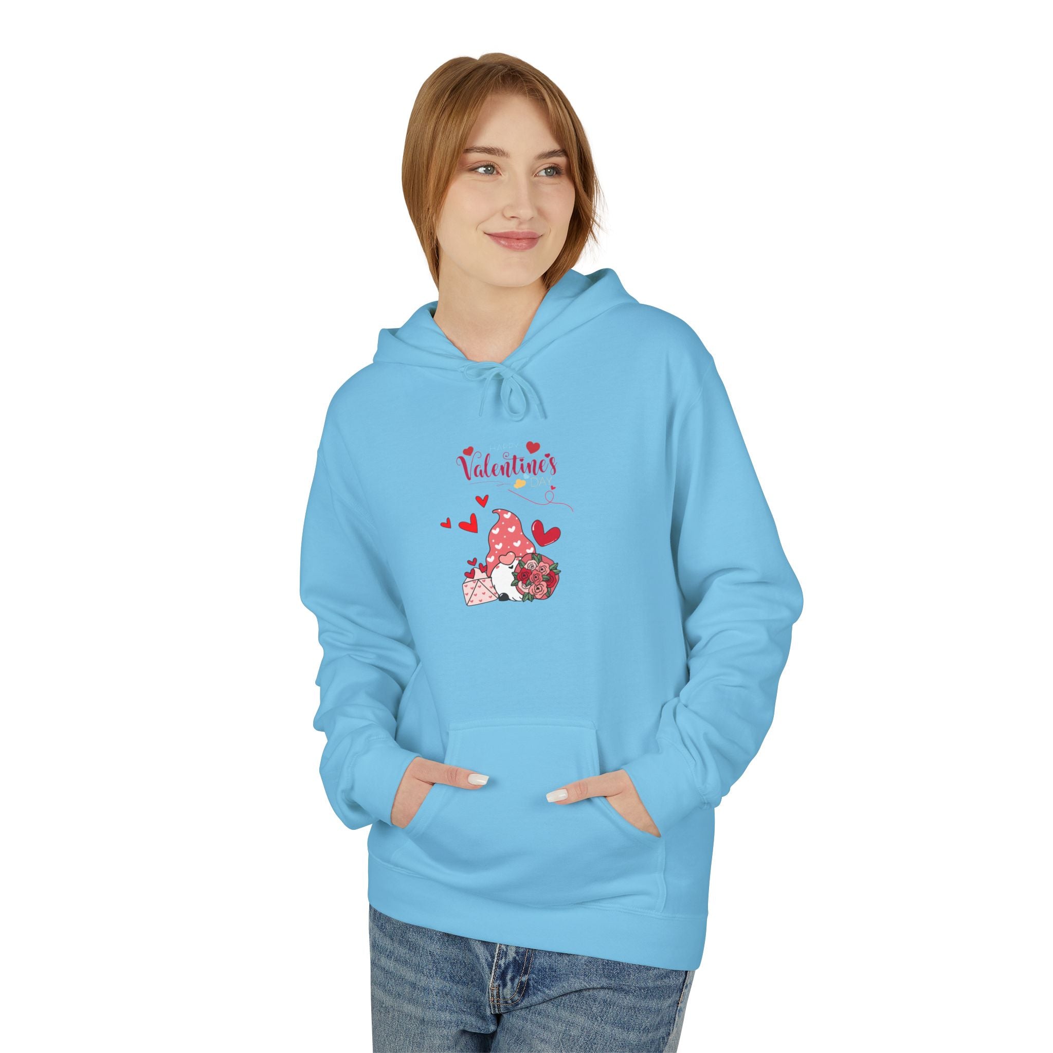 Gnome Valentine's Day Unisex Midweight Softstyle Fleece Hoodie