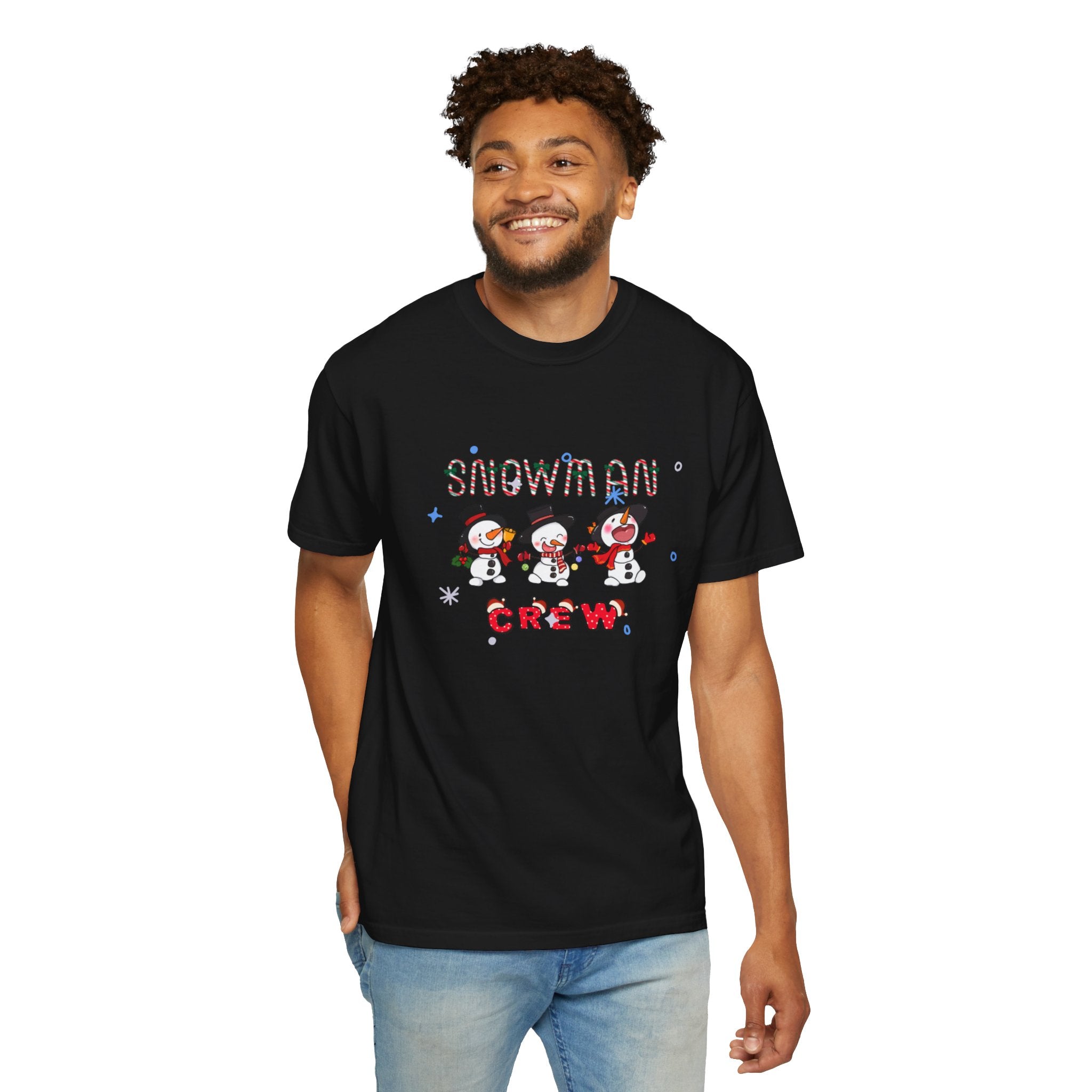 Snowman Crew Unisex Garment-Dyed T-shirt