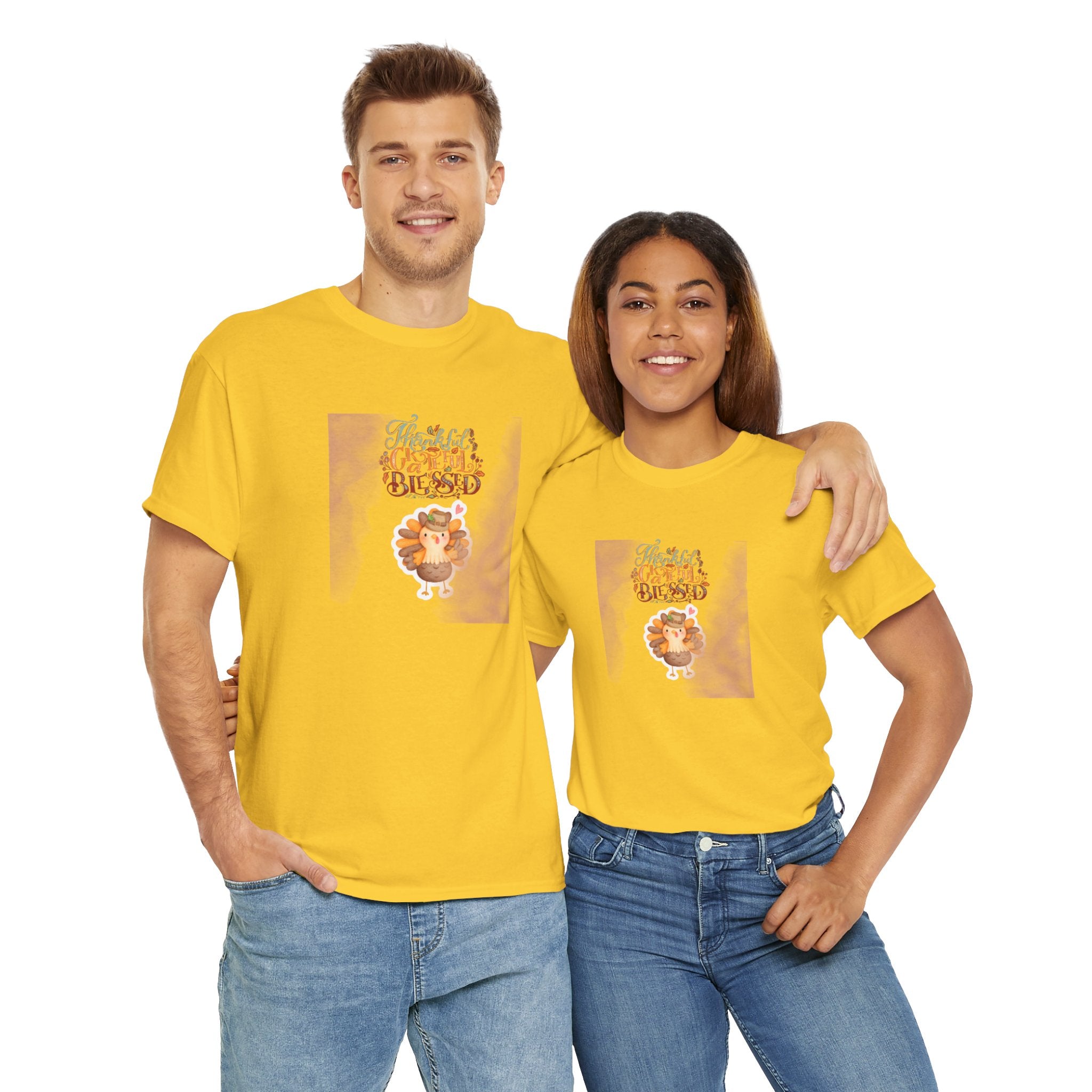 Thankful Grateful Blessed Unisex Heavy Cotton Tee